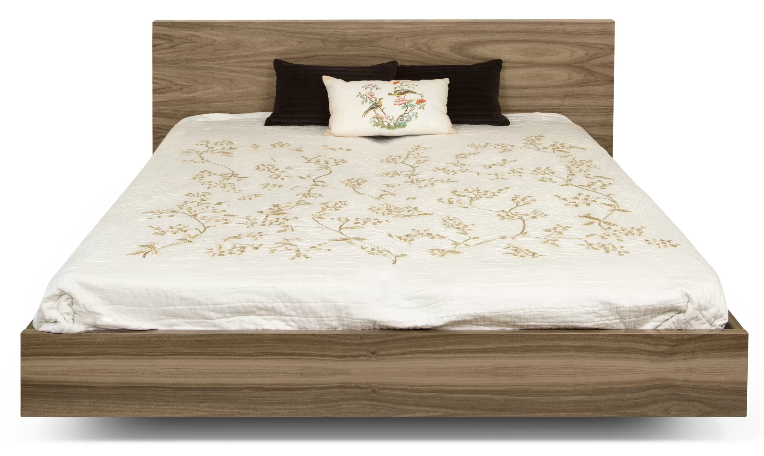 Lits>POP UP HOME Lit Double Bedpost Bois Naturel / King Size - 180 X 200 Cm - Noyer