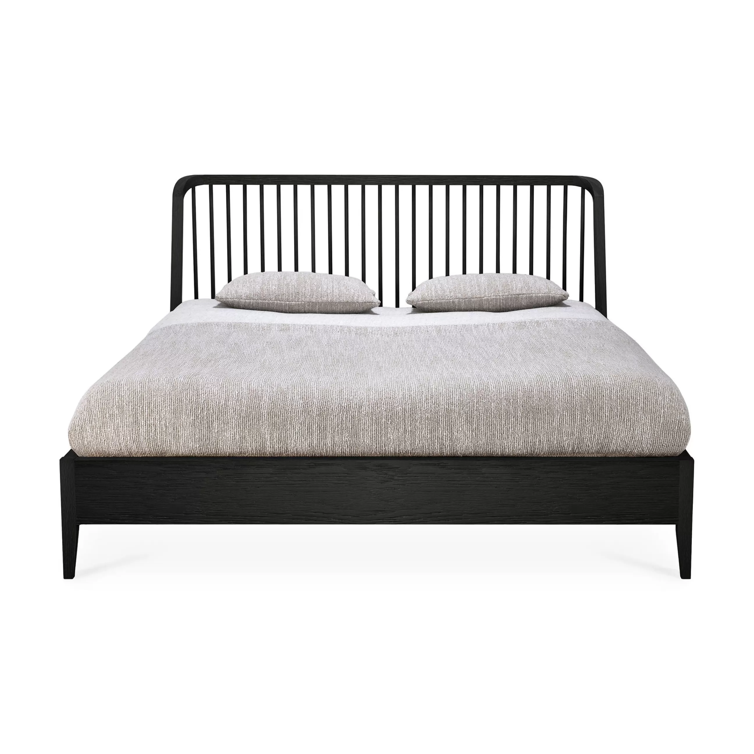 Lits>Ethnicraft Lit Double Spindle Bois / Pour Matelas 160 X 200 Cm - Chene Massif - Noir