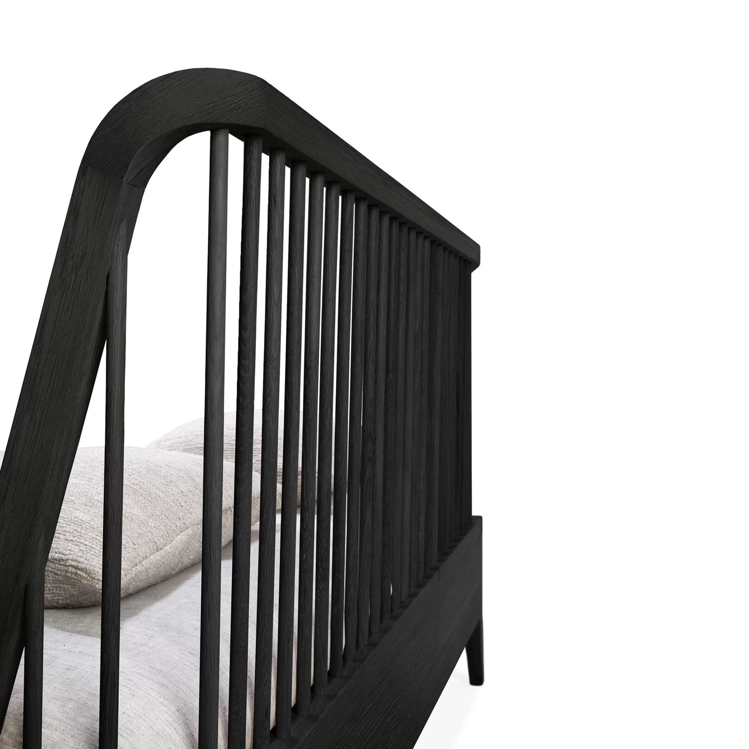 Lits>Ethnicraft Lit Double Spindle Bois / Pour Matelas 160 X 200 Cm - Chene Massif - Noir