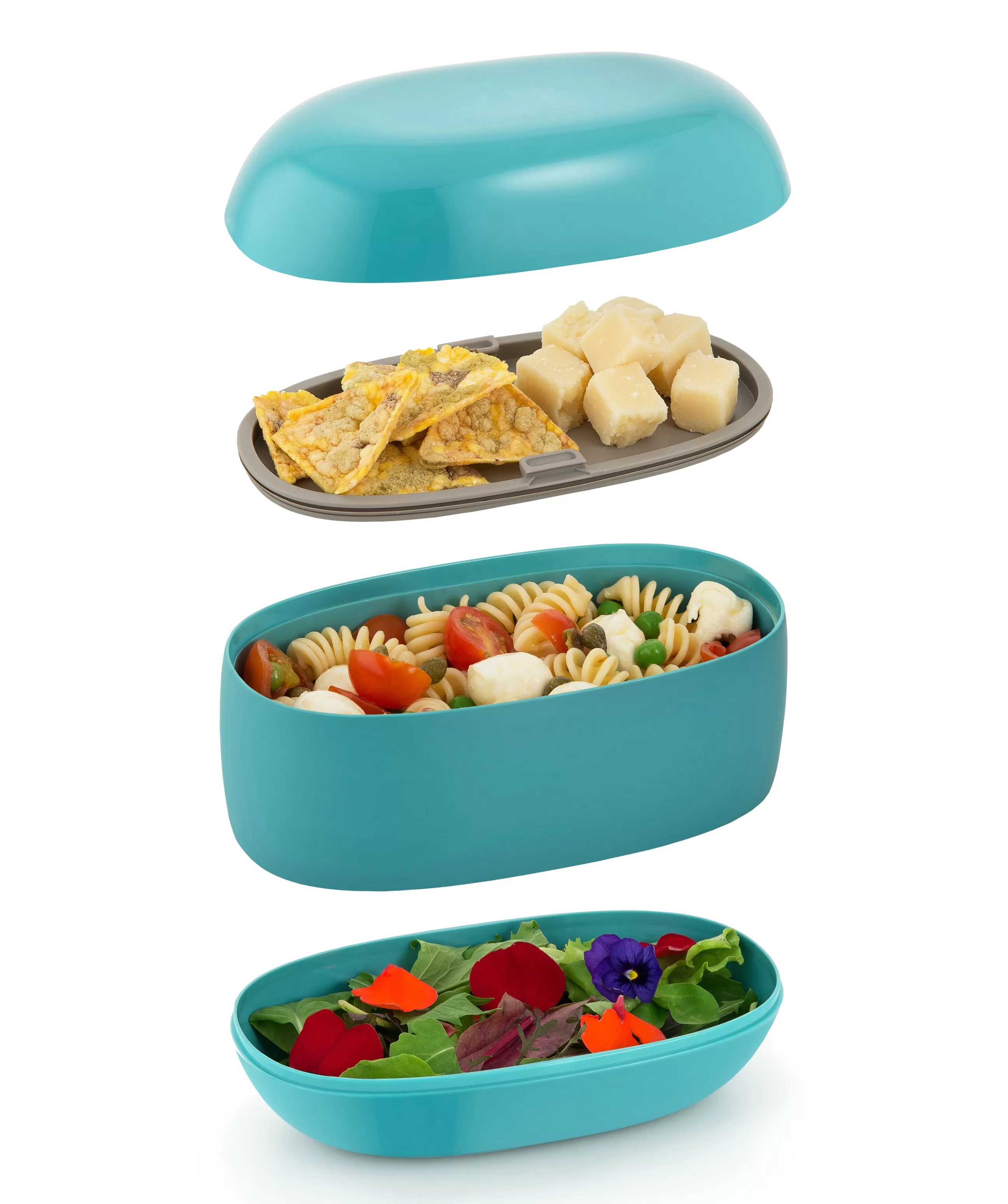 Boîtes Et Conservation>Alessi Lunch Box Food A Porter Plastique/ Large - 3 Compartiments - Gris