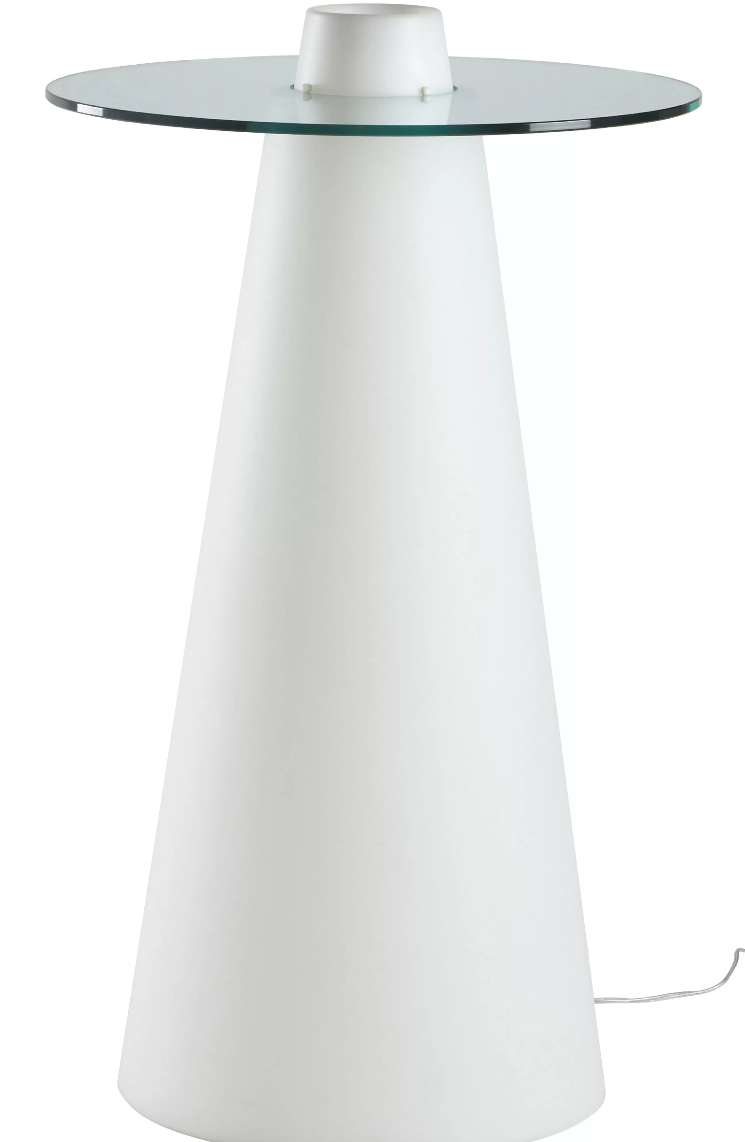 Tables Hautes Et Bars D'extérieur>Slide Mange-Debout Lumineux Peak Verre Plastique Blanc / O 70 X H 120 Cm - Blanc - Transparent