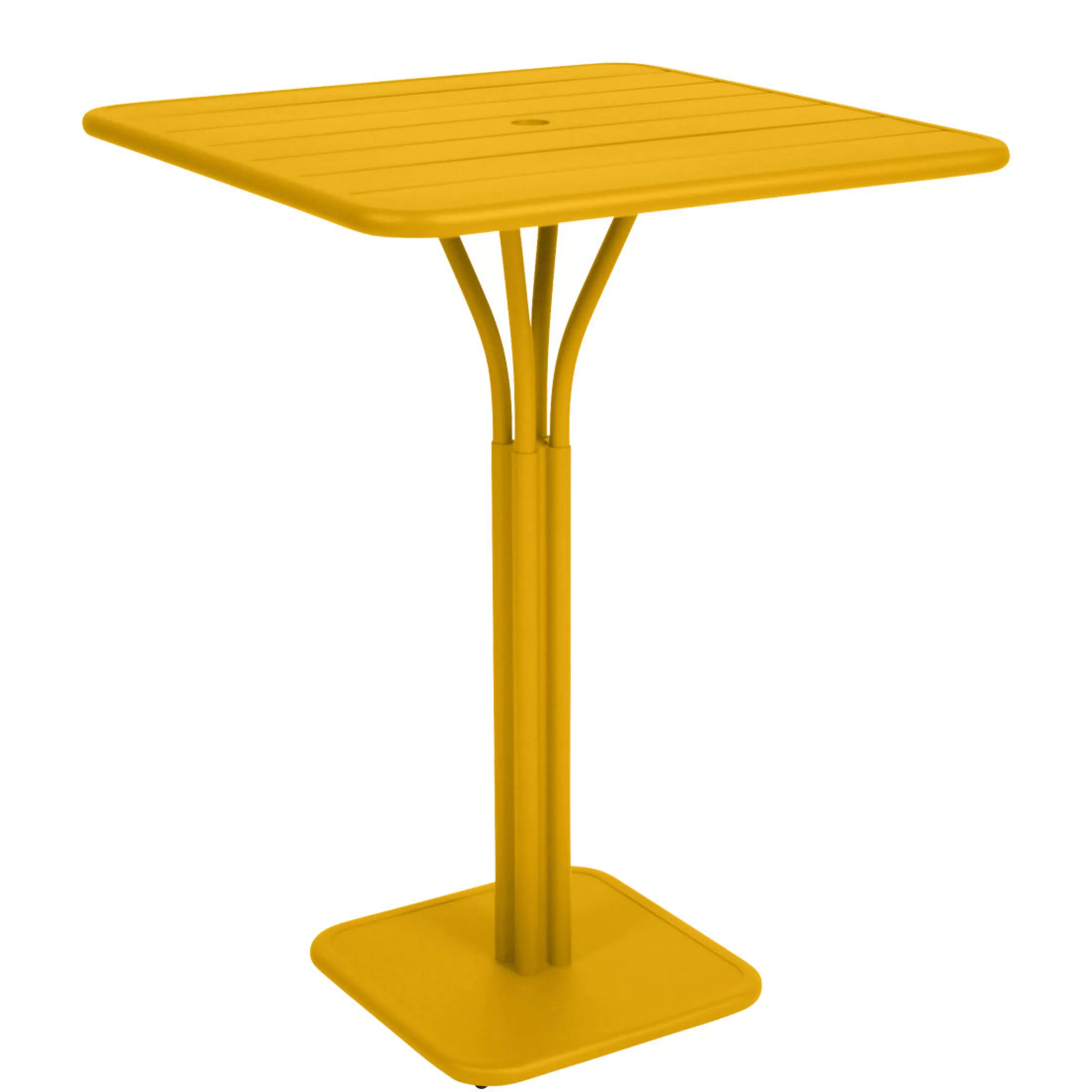 Tables Hautes Et Bars D'extérieur>Fermob Mange-Debout Luxembourg Metal Jaune / 80 X 80 X H 105 Cm - Miel Texture