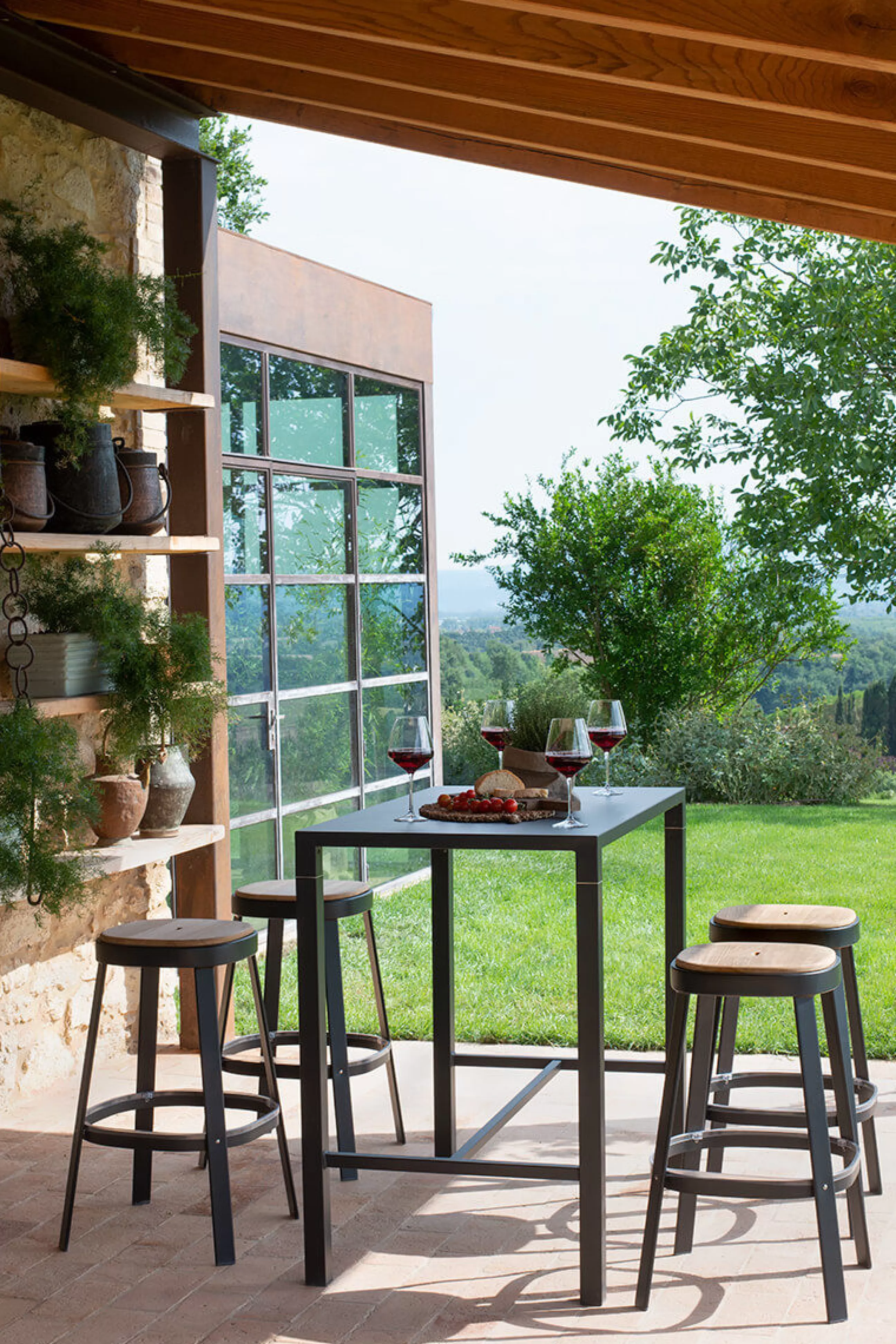 Tables Hautes Et Bars D'extérieur>Emu Mange-Debout Nova Metal/ 70 X 70 Cm X H 105 Cm - Bleu