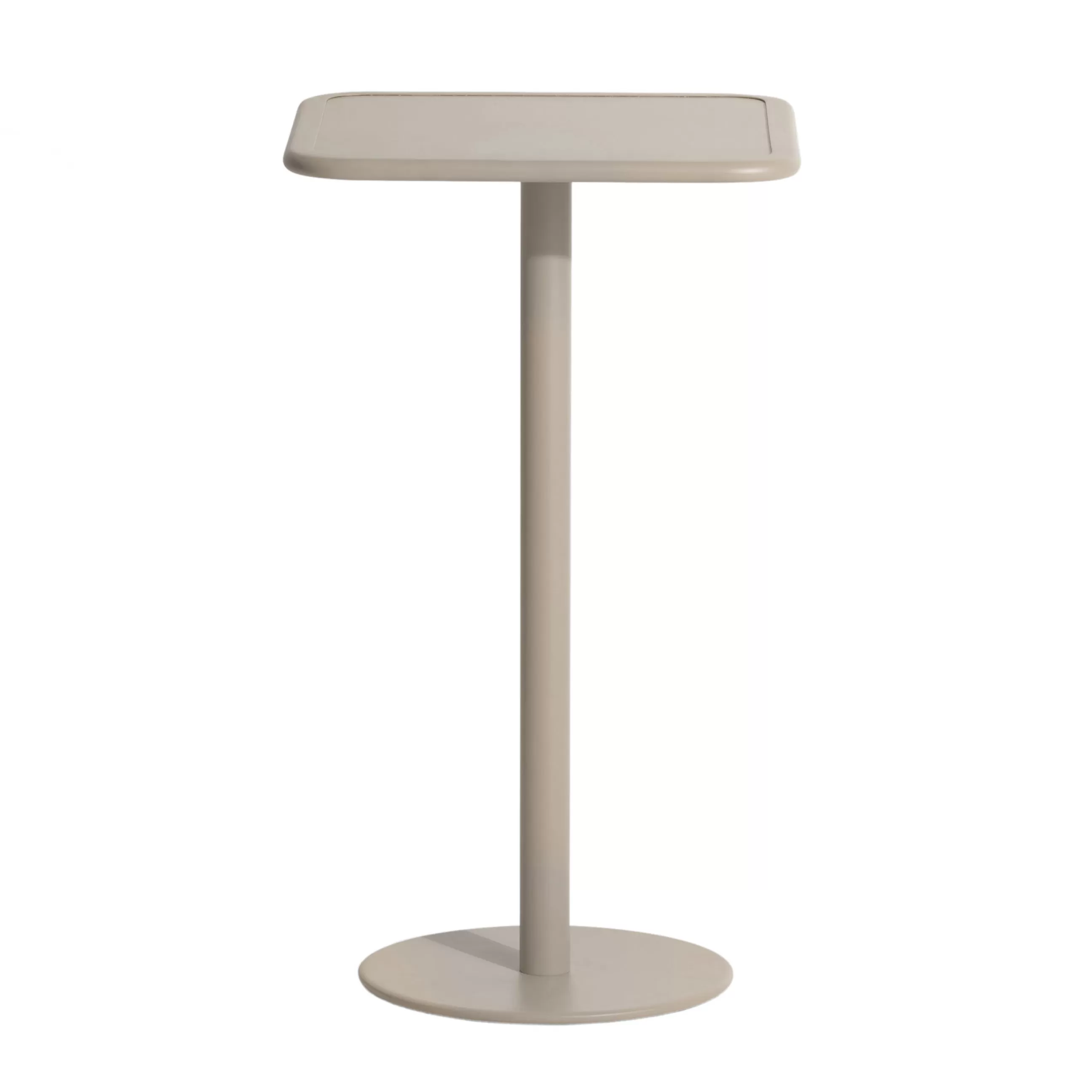 Tables Hautes Et Bars D'extérieur>Petite Friture Mange-Debout Week-End Metal Beige / 60 X 60 Cm X H 105 Cm - Aluminium - Dune