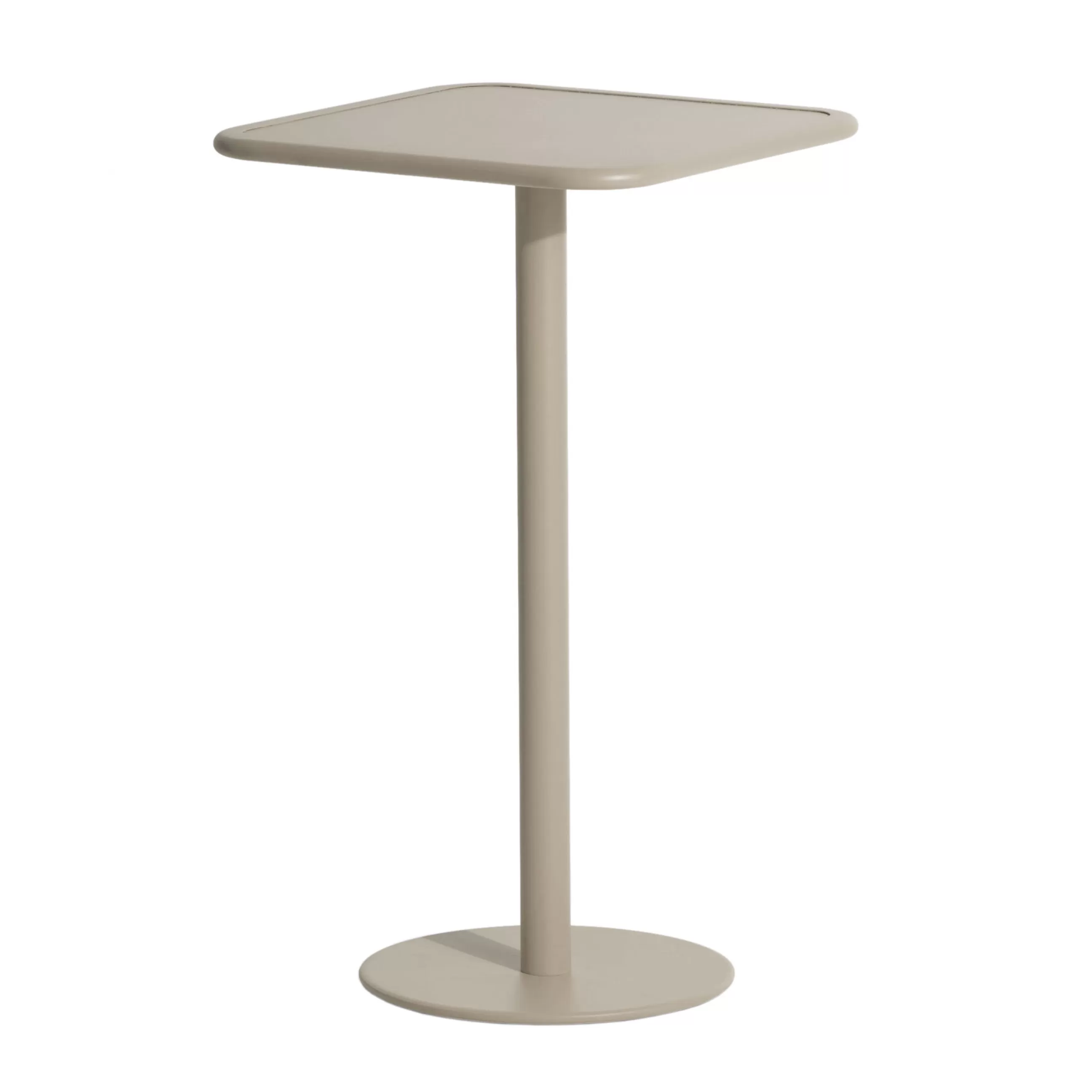 Tables Hautes Et Bars D'extérieur>Petite Friture Mange-Debout Week-End Metal Beige / 60 X 60 Cm X H 105 Cm - Aluminium - Dune