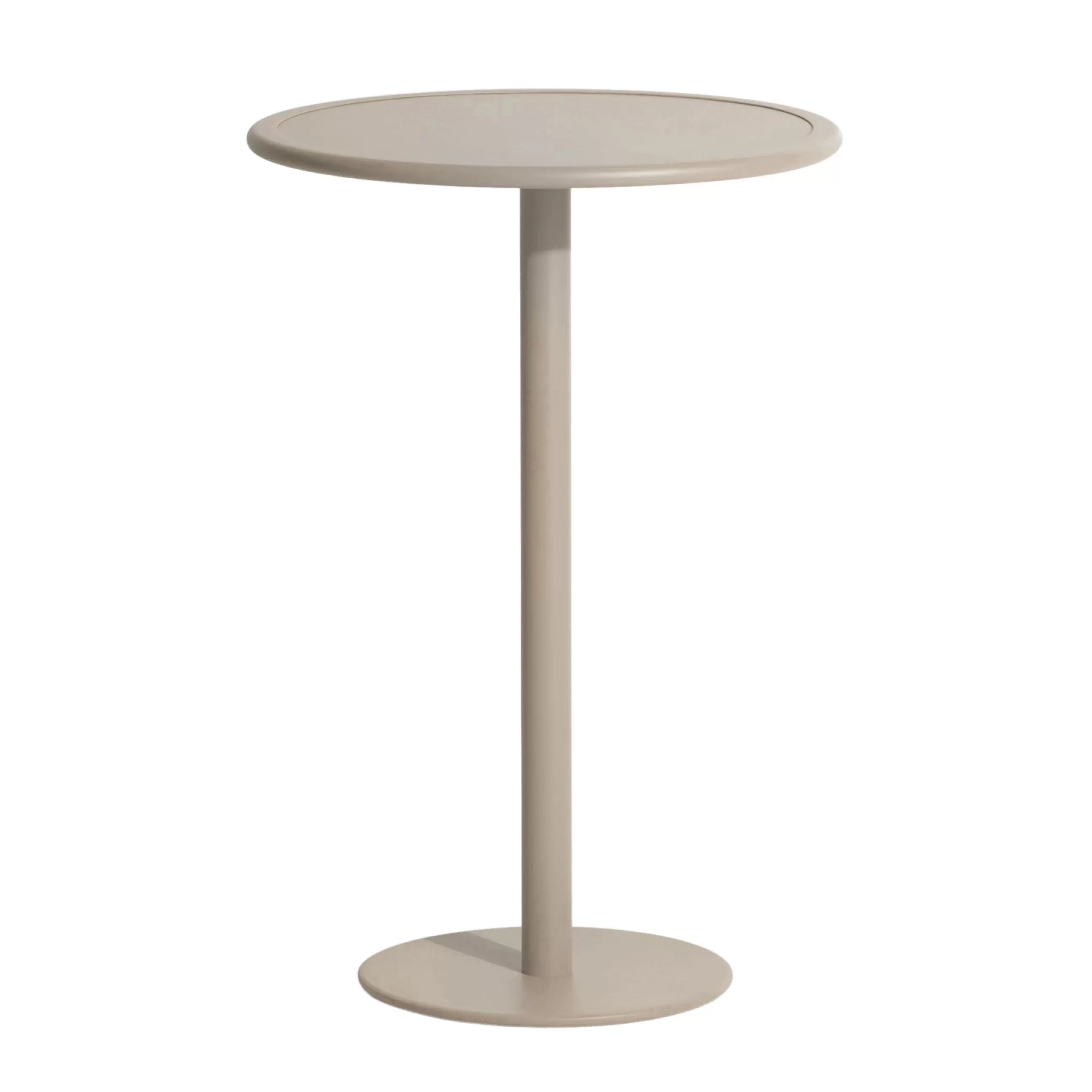 Tables Hautes Et Bars D'extérieur>Petite Friture Mange-Debout Week-End Metal Beige / O 70 X H 105 Cm - Aluminium - Dune