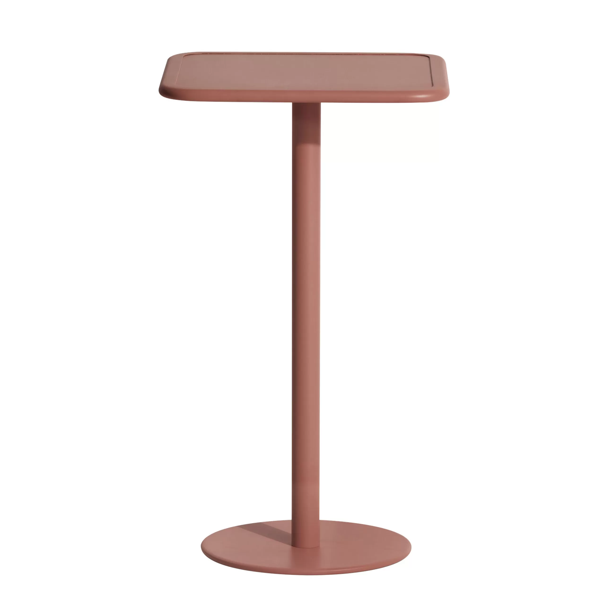 Tables Hautes Et Bars D'extérieur>Petite Friture Mange-Debout Week-End Metal Marron / 60 X 60 Cm X H 105 Cm - Aluminium - Terracotta