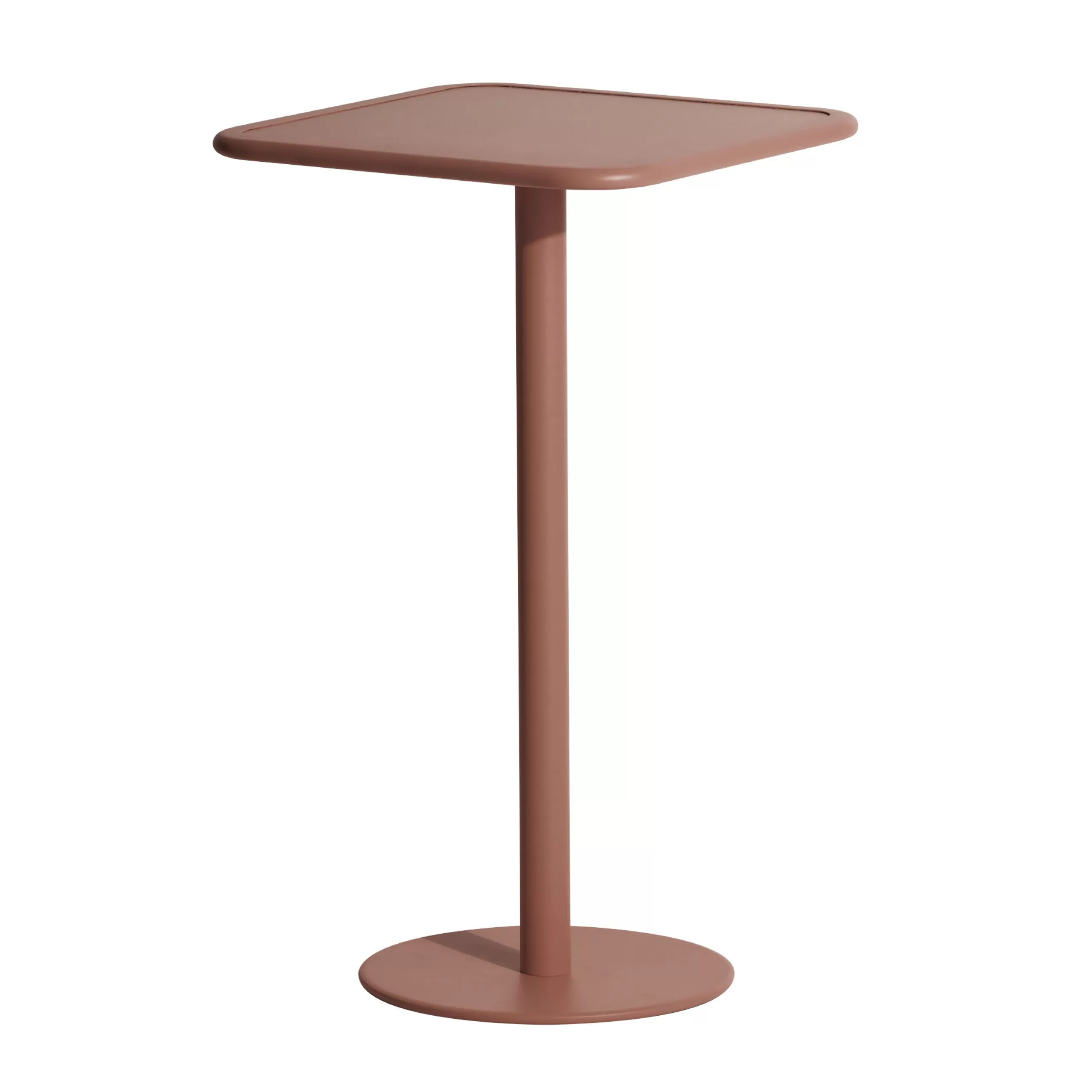 Tables Hautes Et Bars D'extérieur>Petite Friture Mange-Debout Week-End Metal Marron / 60 X 60 Cm X H 105 Cm - Aluminium - Terracotta