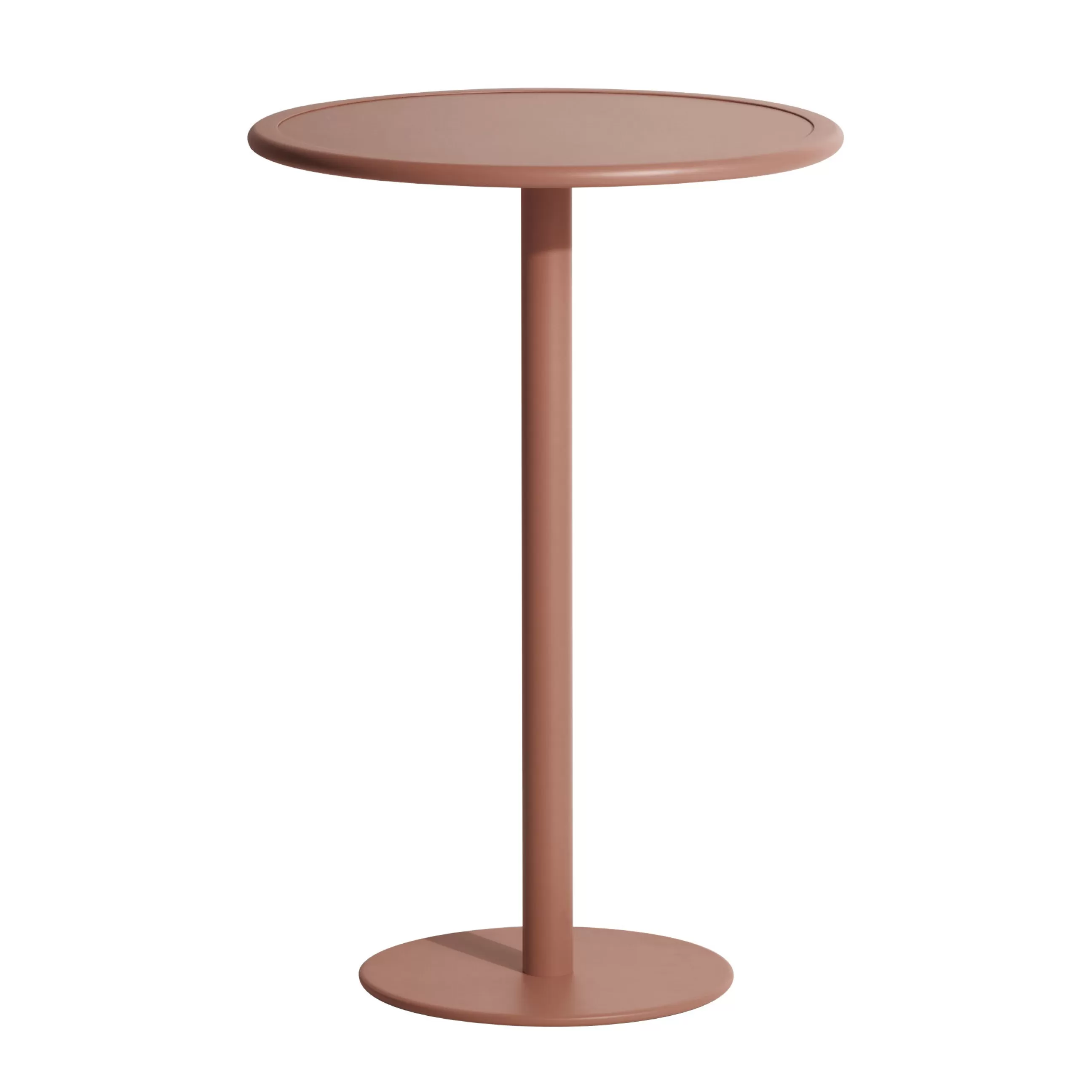 Tables Hautes Et Bars D'extérieur>Petite Friture Mange-Debout Week-End Metal Marron / O 70 X H 105 Cm - Aluminium - Terracotta