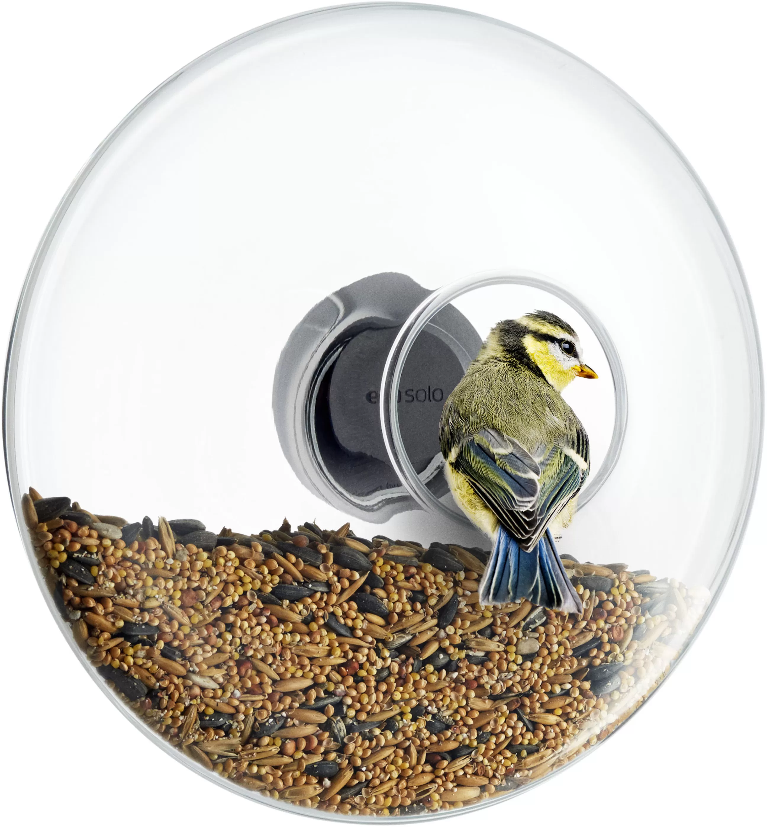 Déco Et Accessoires De Jardin>Eva Solo Mangeoire A Oiseaux Large Verre Transparent / Pour Fenetre - O 20 Cm - Inox - Noir - Transparent