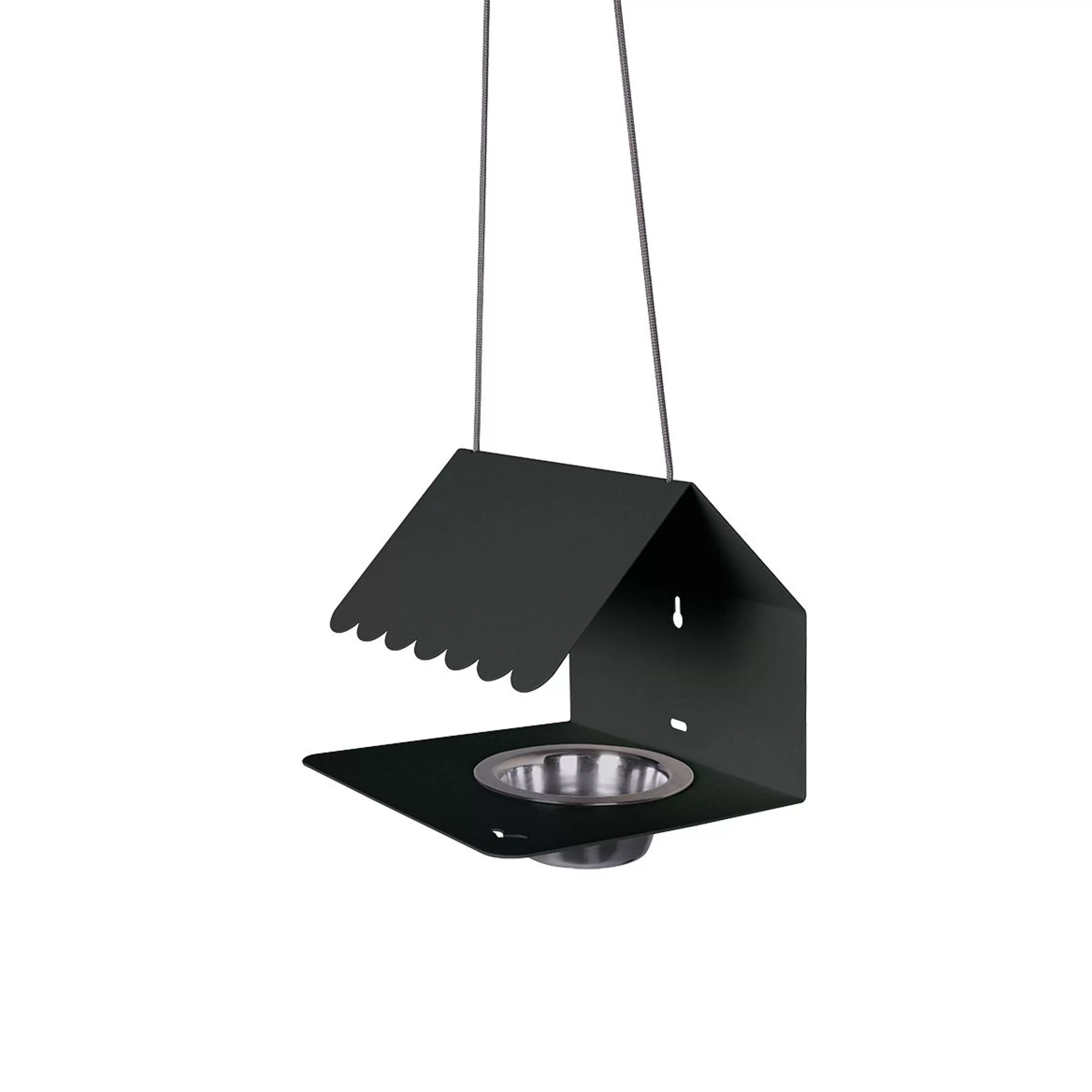 Chiens Chats Cie>Fermob Mangeoire A Oiseaux Picoti Metal Gris Noir / Metal - A Suspendre Ou Visser - Carbone