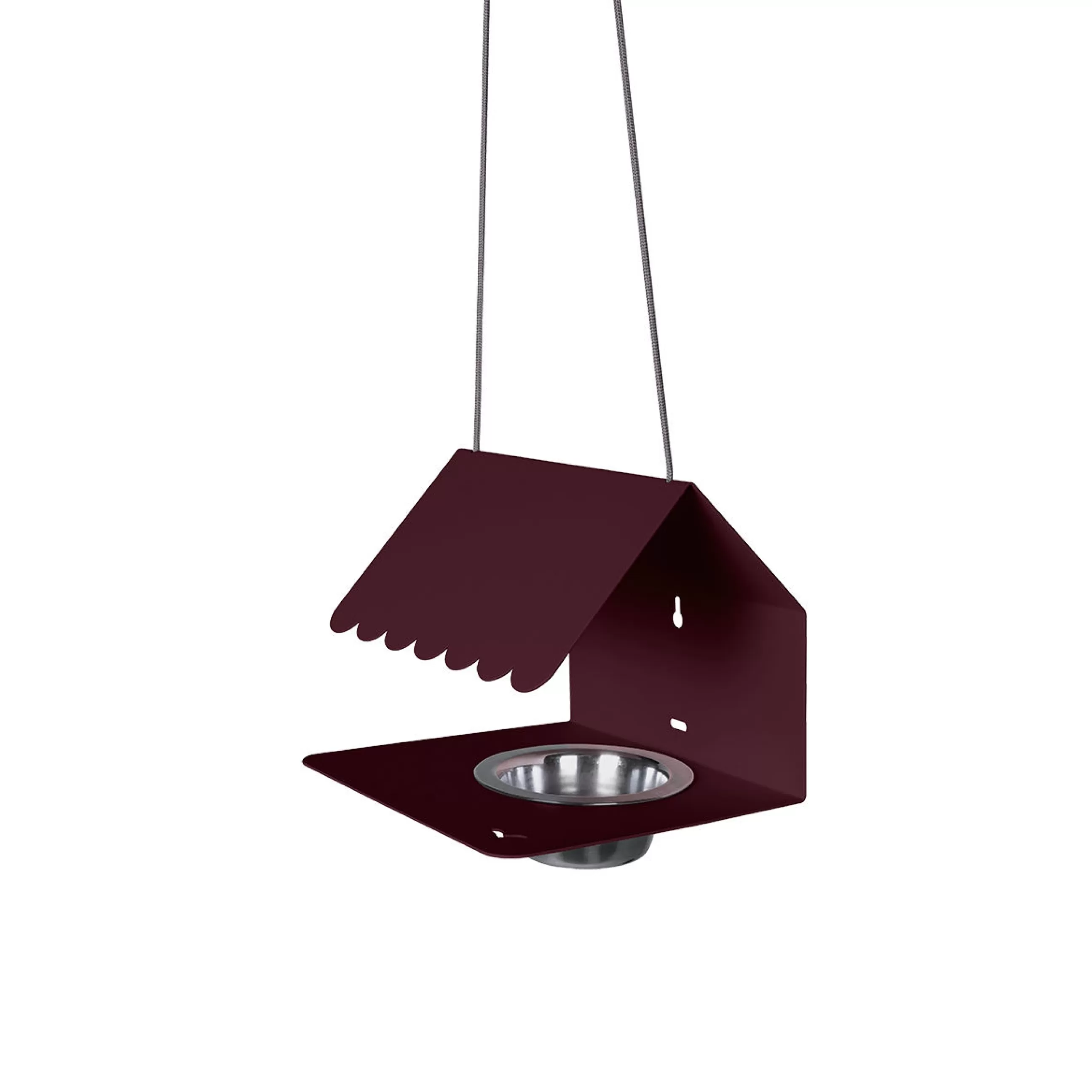 Chiens Chats Cie>Fermob Mangeoire A Oiseaux Picoti Metal Rouge / Metal - A Suspendre Ou Visser - Cerise Noire