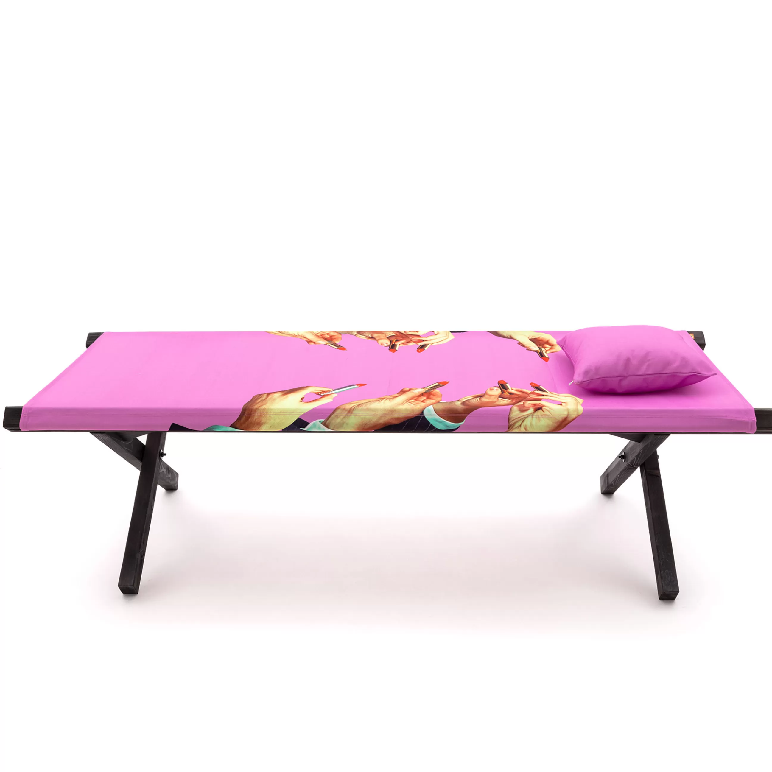 Bains De Soleil Chaises Longues Et Hamacs>Seletti Meridienne Pliable Toiletpaper - Bois / Lit De Jour - Rose