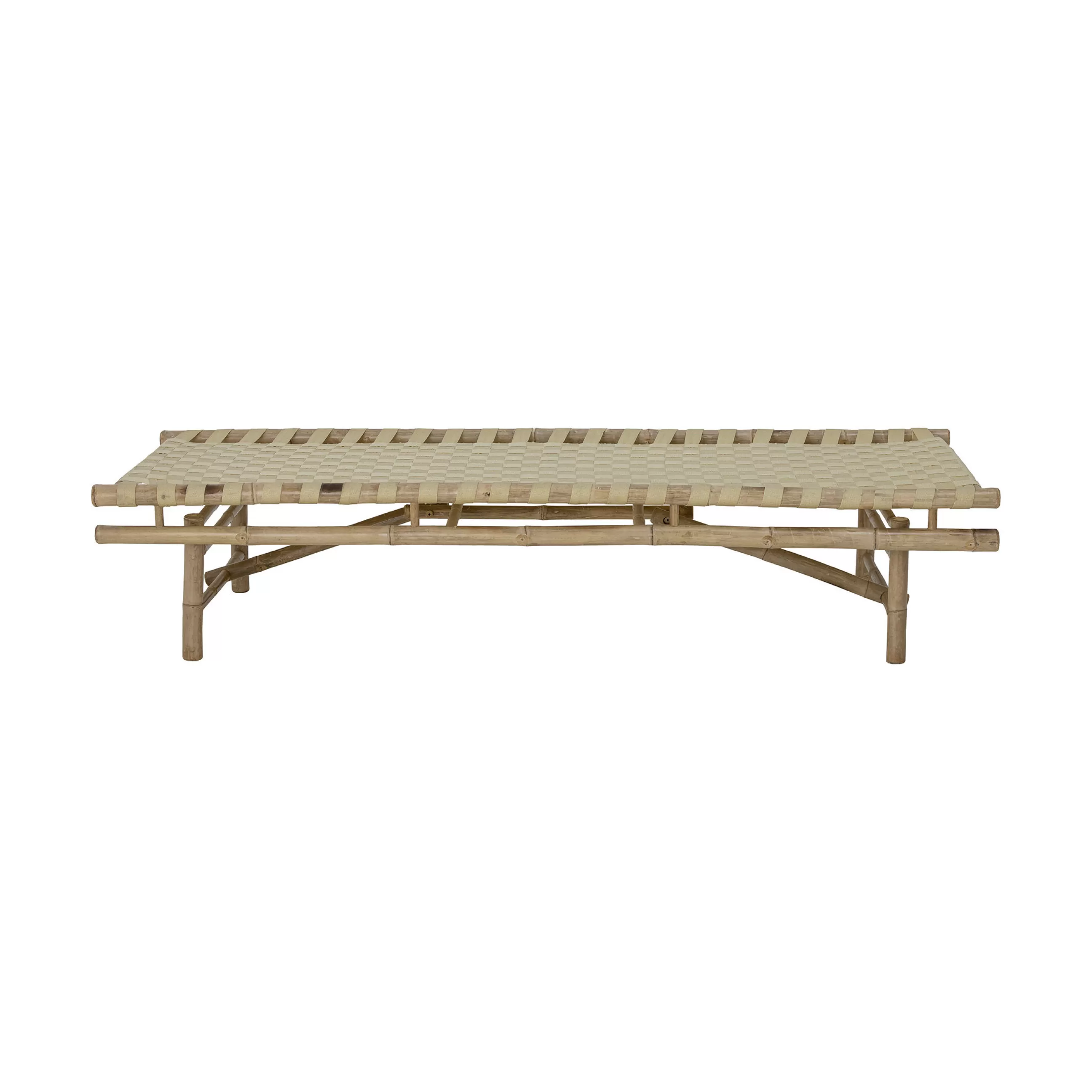 Bains De Soleil Chaises Longues Et Hamacs>Bloomingville Meridienne Vida Tissu Beige Bois Naturel / 190 X 70 Cm - Bambou - Bambou - Beige
