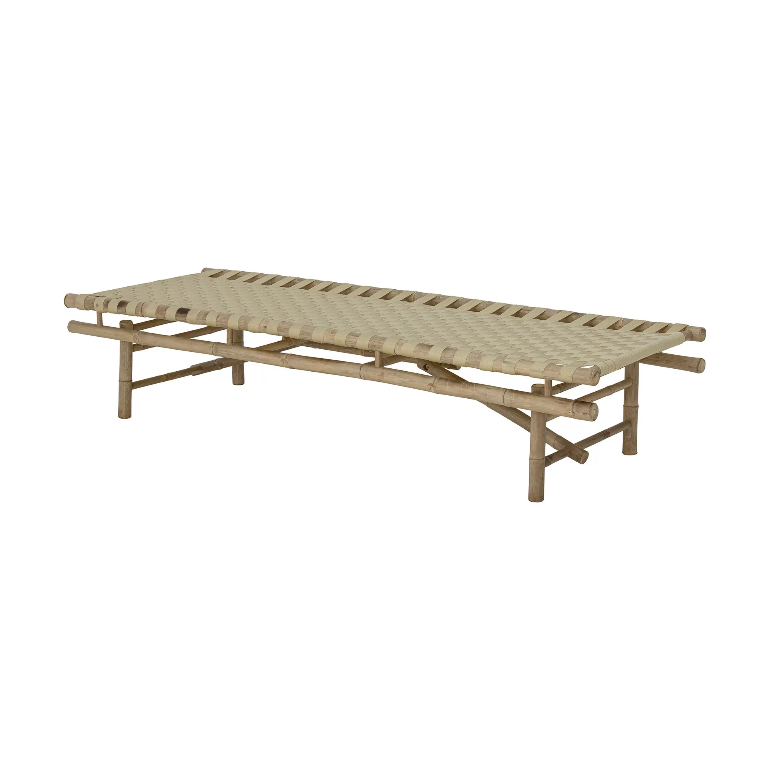 Bains De Soleil Chaises Longues Et Hamacs>Bloomingville Meridienne Vida Tissu Beige Bois Naturel / 190 X 70 Cm - Bambou - Bambou - Beige