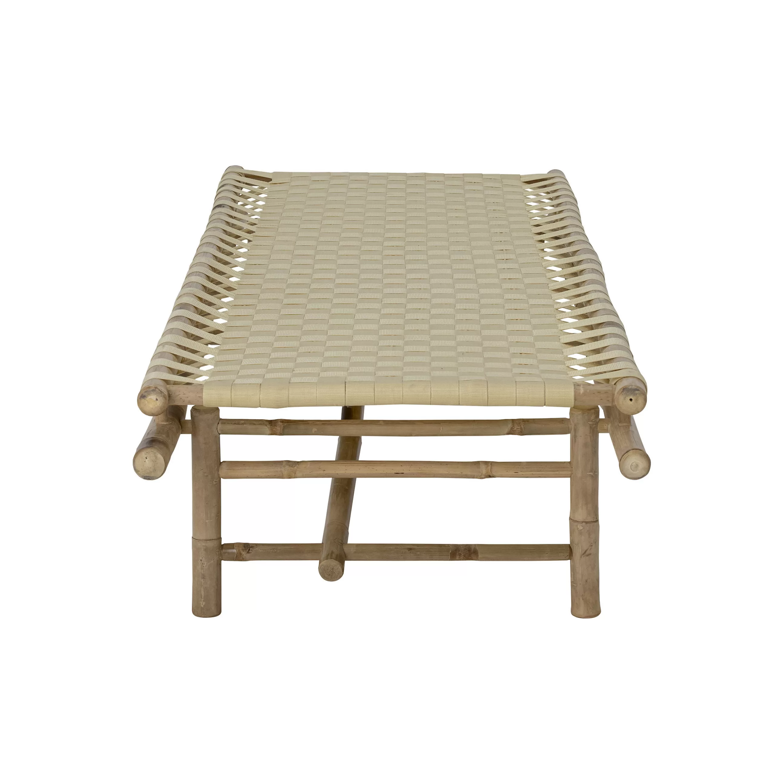 Bains De Soleil Chaises Longues Et Hamacs>Bloomingville Meridienne Vida Tissu Beige Bois Naturel / 190 X 70 Cm - Bambou - Bambou - Beige