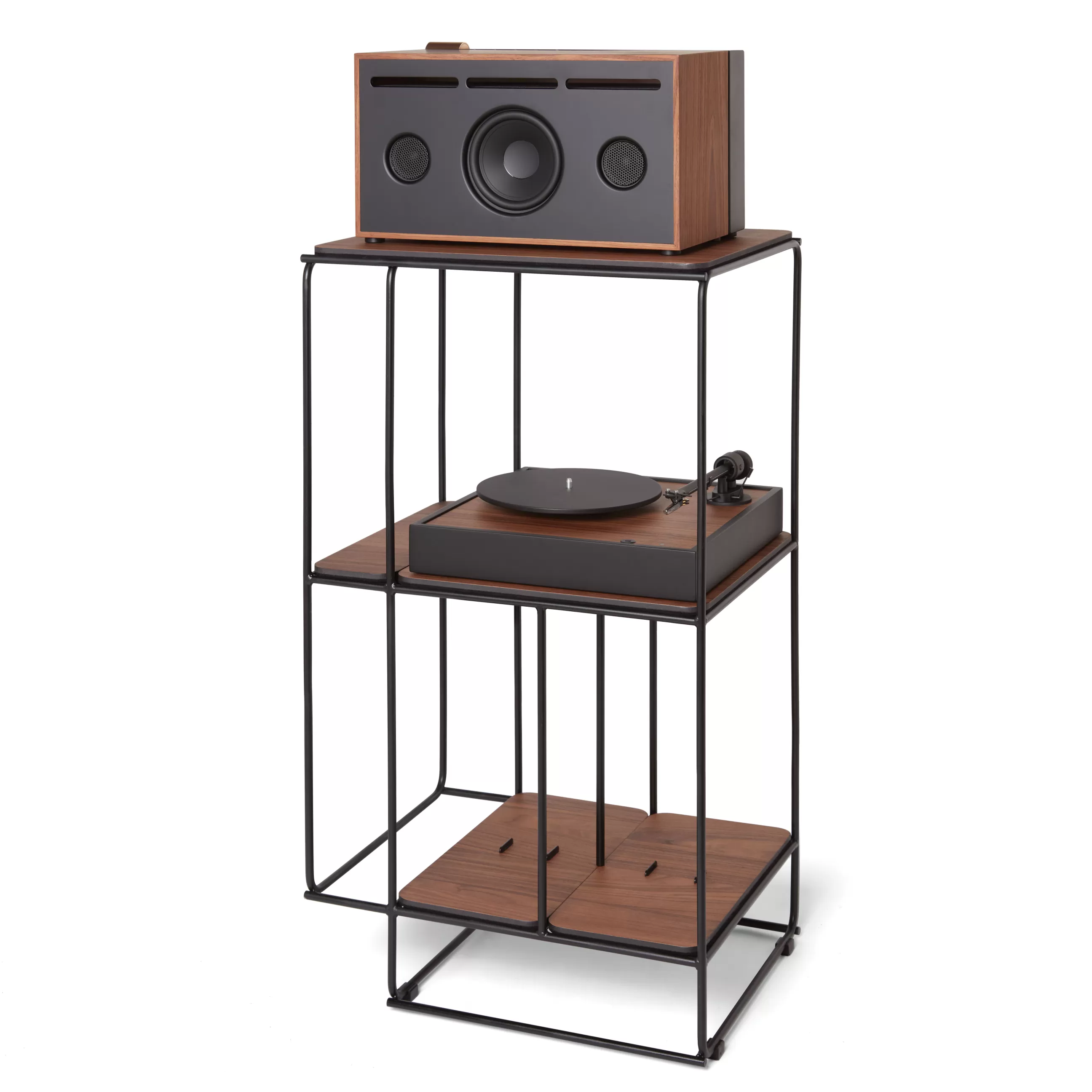 Meubles De Rangement>La Boite Concept Meuble Acoustique Lines Bois Naturel / Pour Materiel Audio - 50 X 88 X P 39 Cm (Horizontal Ou Vertical) - Noir - Noyer