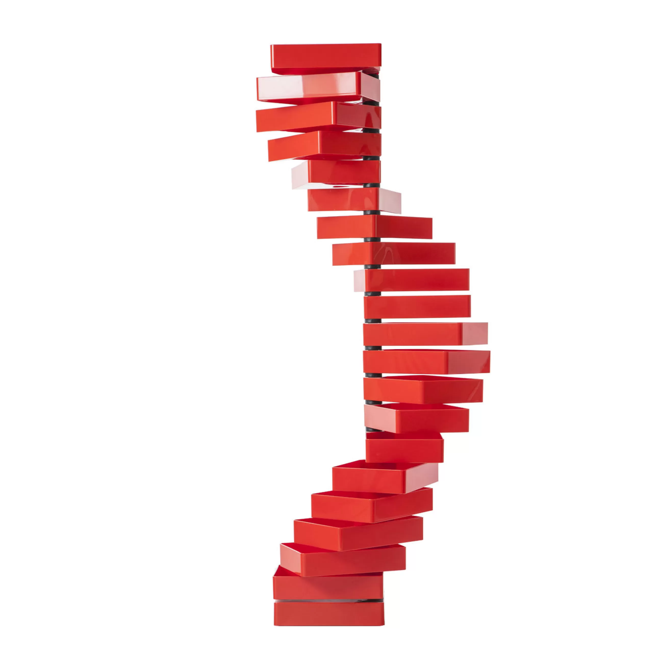 Meubles De Rangement>Cappellini Meuble De Rangement Revolving Cabinet Plastique Rouge / Caissons Pivotants - Shiro Kuramata, 1970 - H 185 Cm - Rouge Brillant