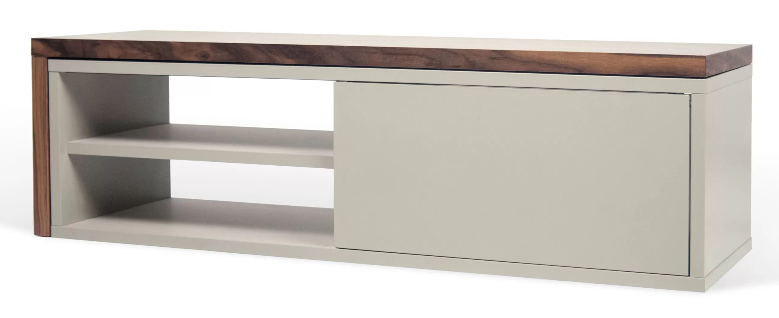 Meubles Tv>POP UP HOME Meuble Tv Extensible Slide Gris Bois Naturel / Pivotant - L 110 A 203 Cm - Gris - Noyer