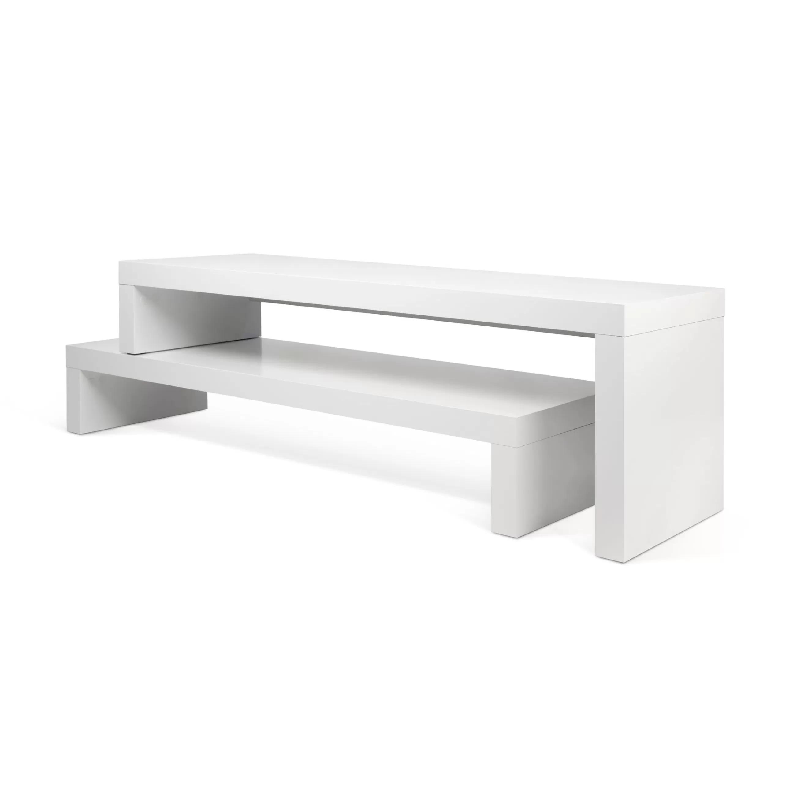 Meubles Tv>POP UP HOME Meuble Tv Philae Boispivotant & Extensible / L De 125 A 235 Cm - Blanc