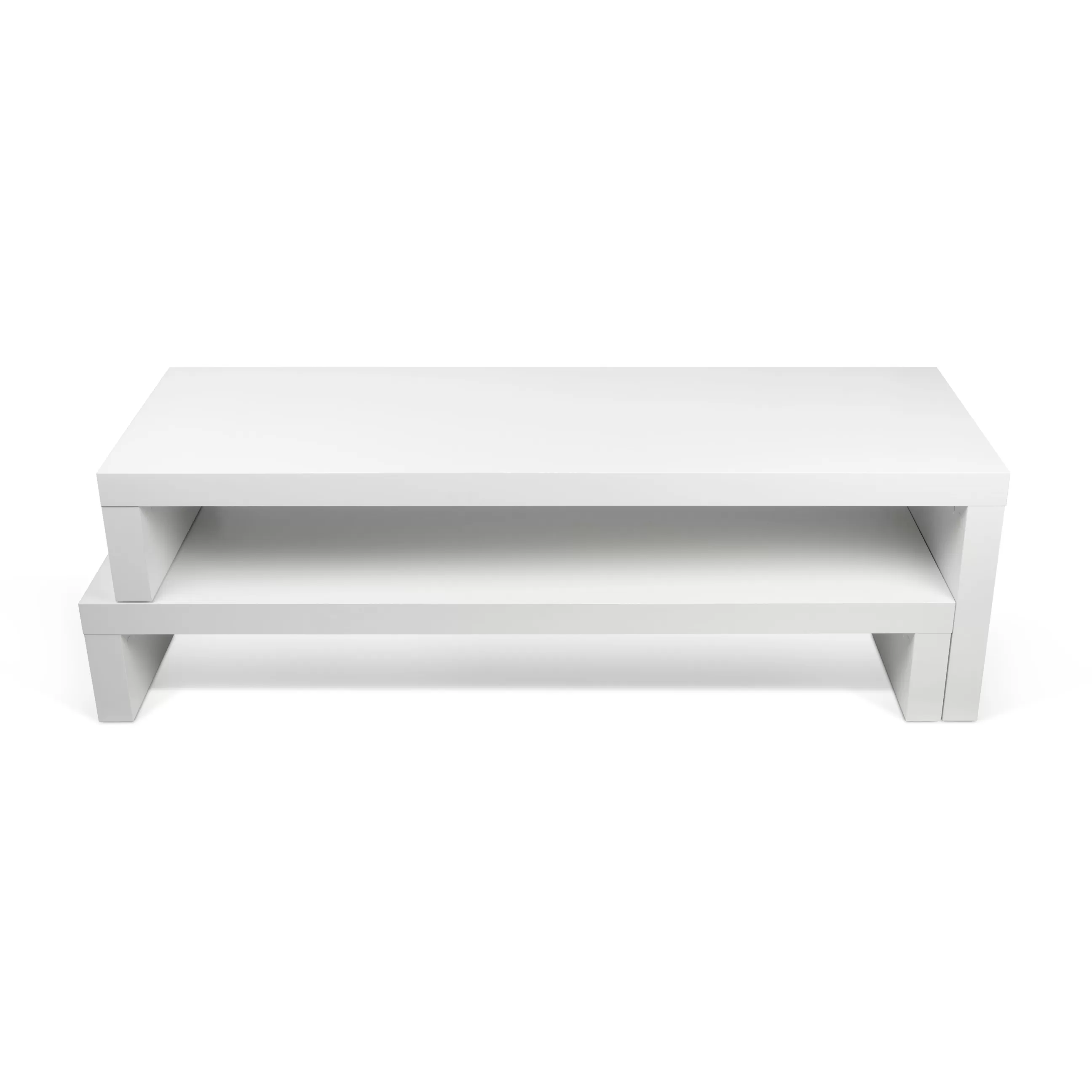 Meubles Tv>POP UP HOME Meuble Tv Philae Boispivotant & Extensible / L De 125 A 235 Cm - Blanc