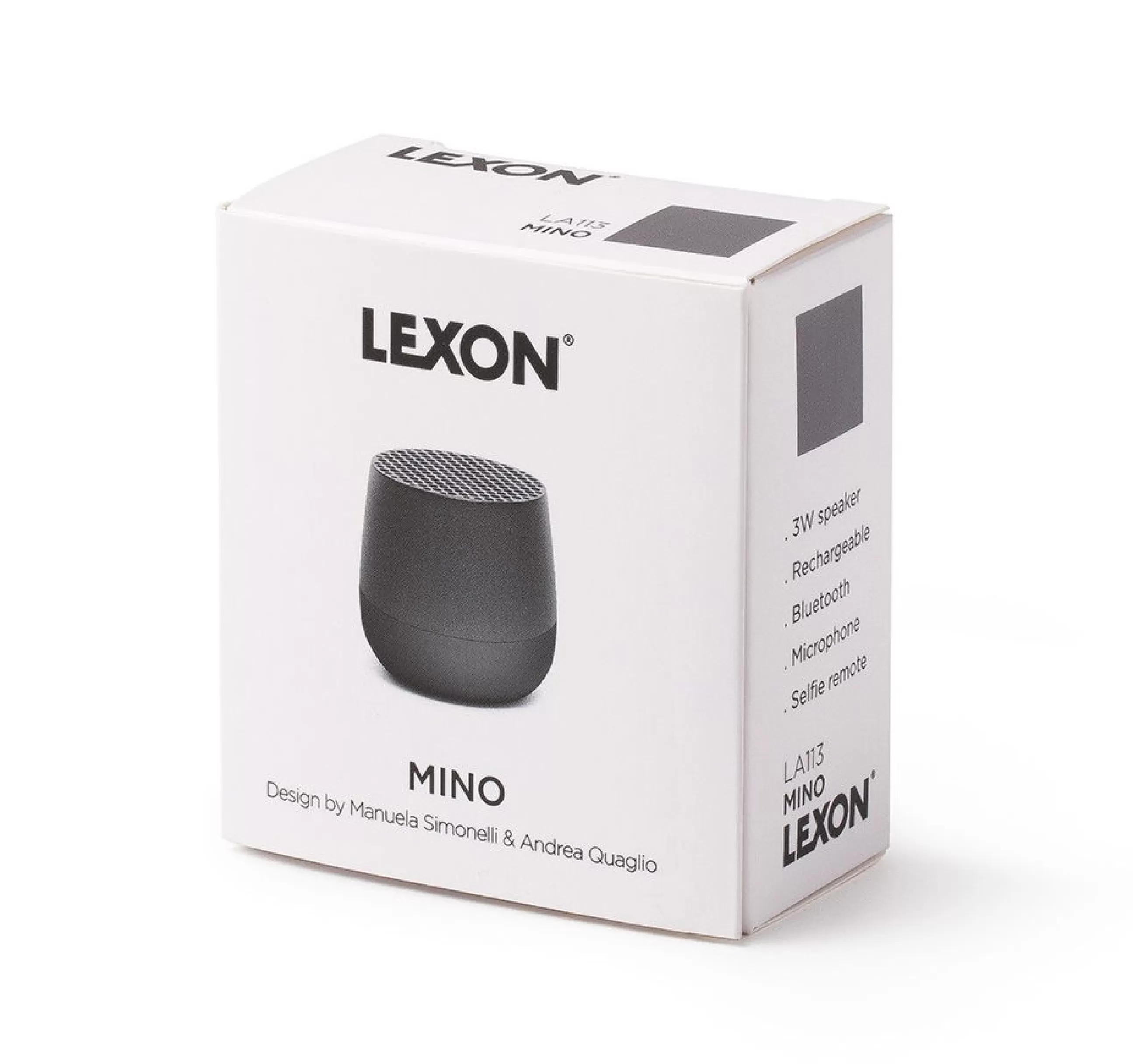 Enceintes Audio Son>Lexon Mini Enceinte Bluetooth Mino 3W Metal Plastique/ Sans Fil - Recharge Usb - Noir