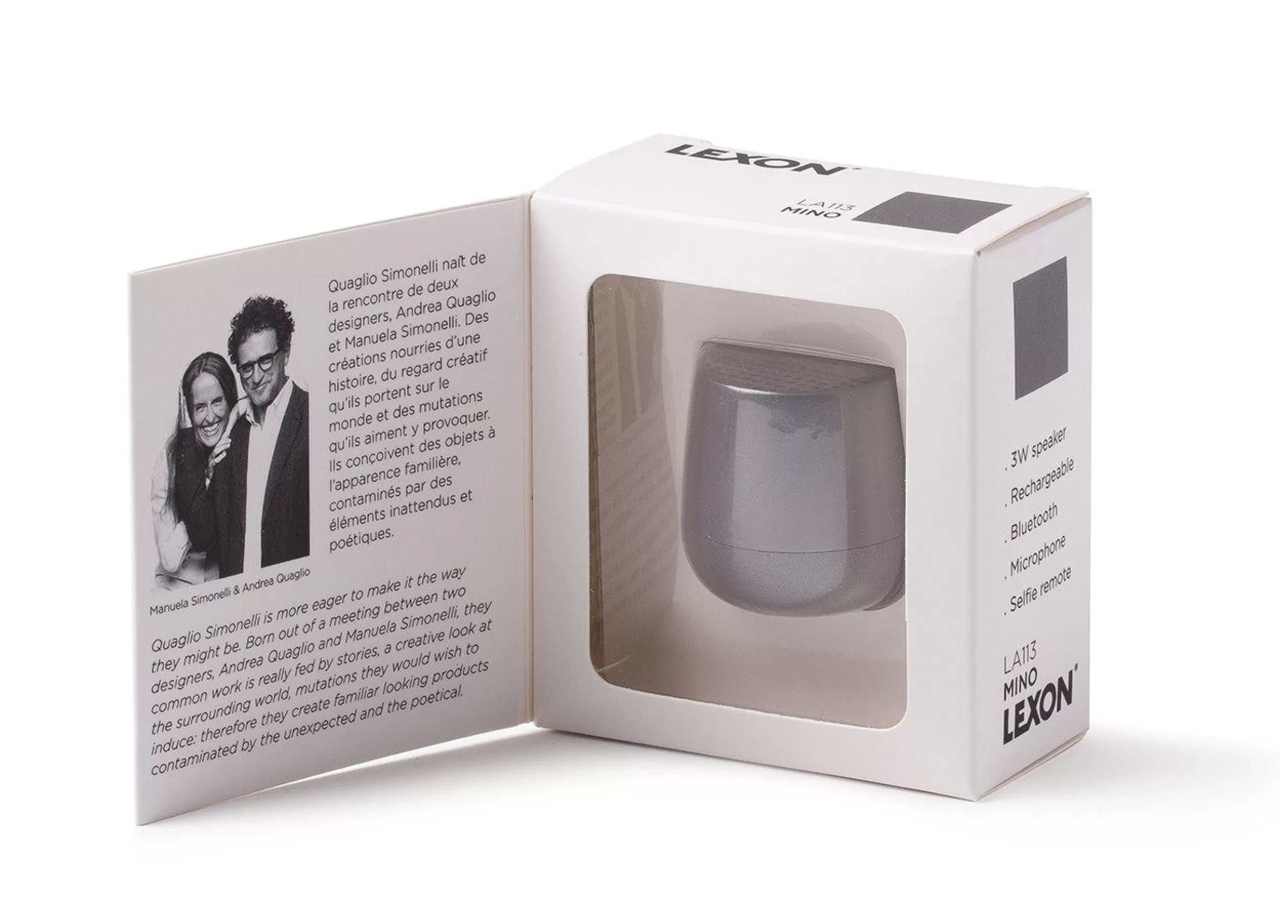 Enceintes Audio Son>Lexon Mini Enceinte Bluetooth Mino 3W Metal Plastique/ Sans Fil - Recharge Usb - Noir