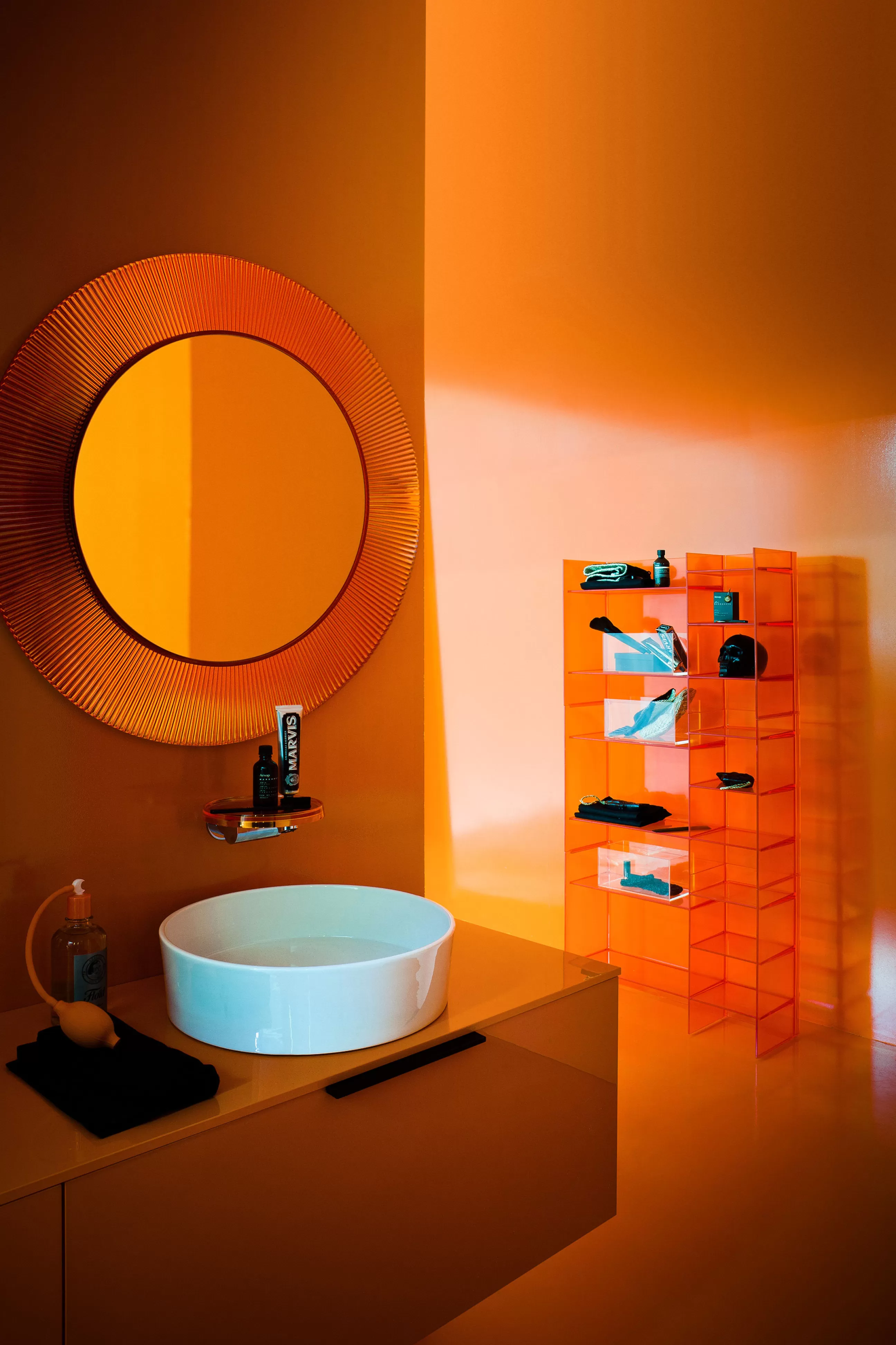 Accessoires Salle De Bains>Kartell Miroir Mural All Saints Plastique Orange / O 78 Cm - Orange Tangerine