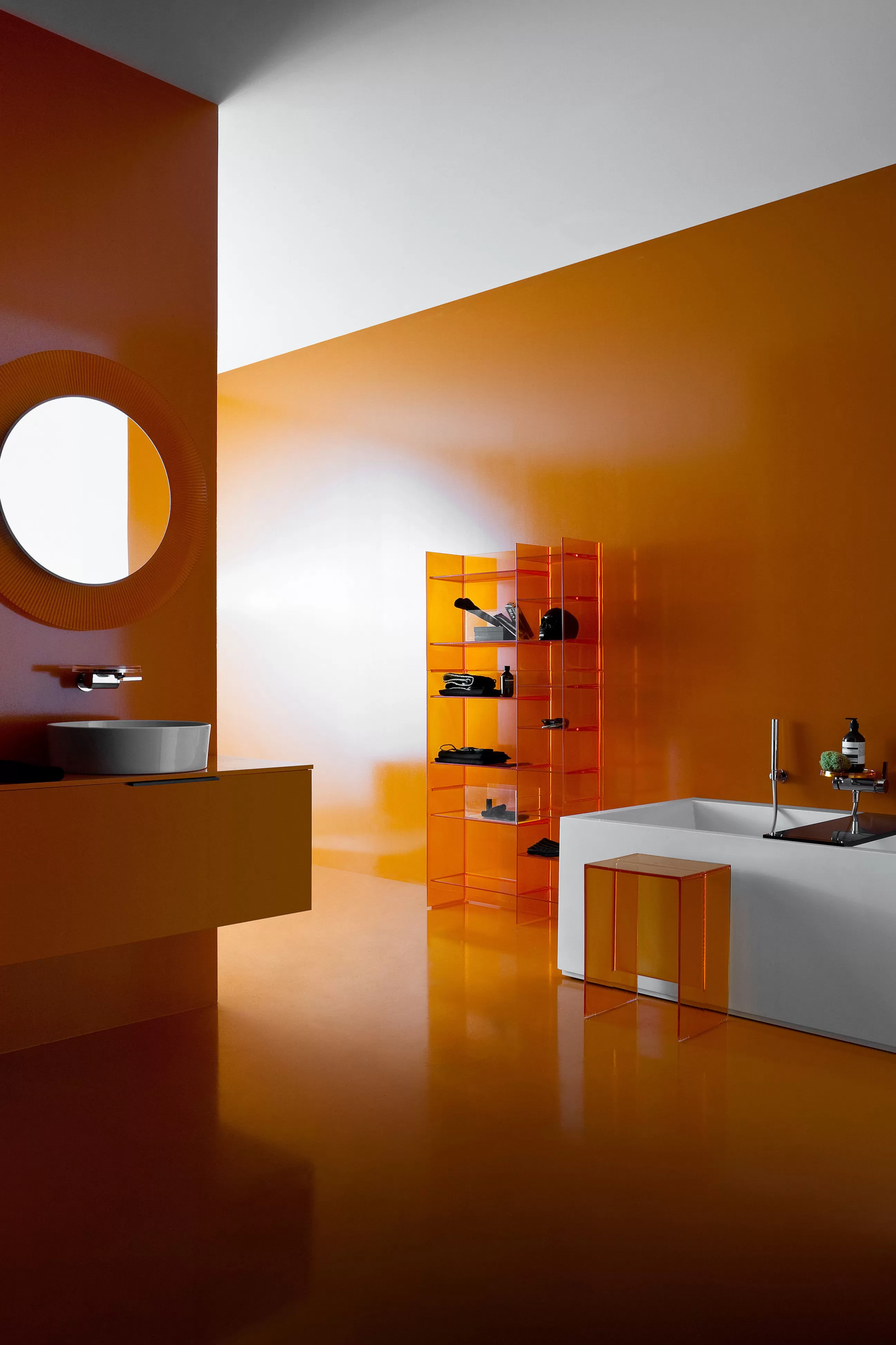 Accessoires Salle De Bains>Kartell Miroir Mural All Saints Plastique Orange / O 78 Cm - Orange Tangerine