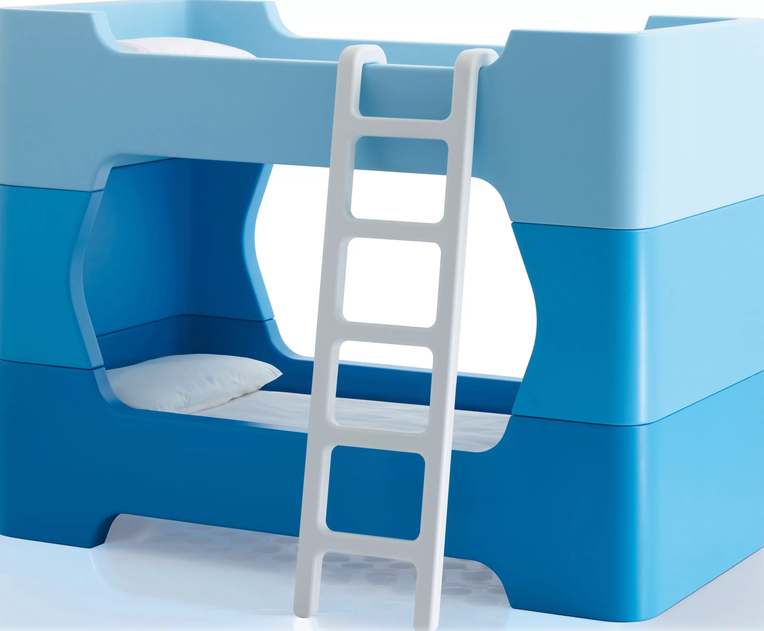 Lits>Magis Module Bunky Plastique /2 Modules Intermediaires Et 1 Echelle - Bleu