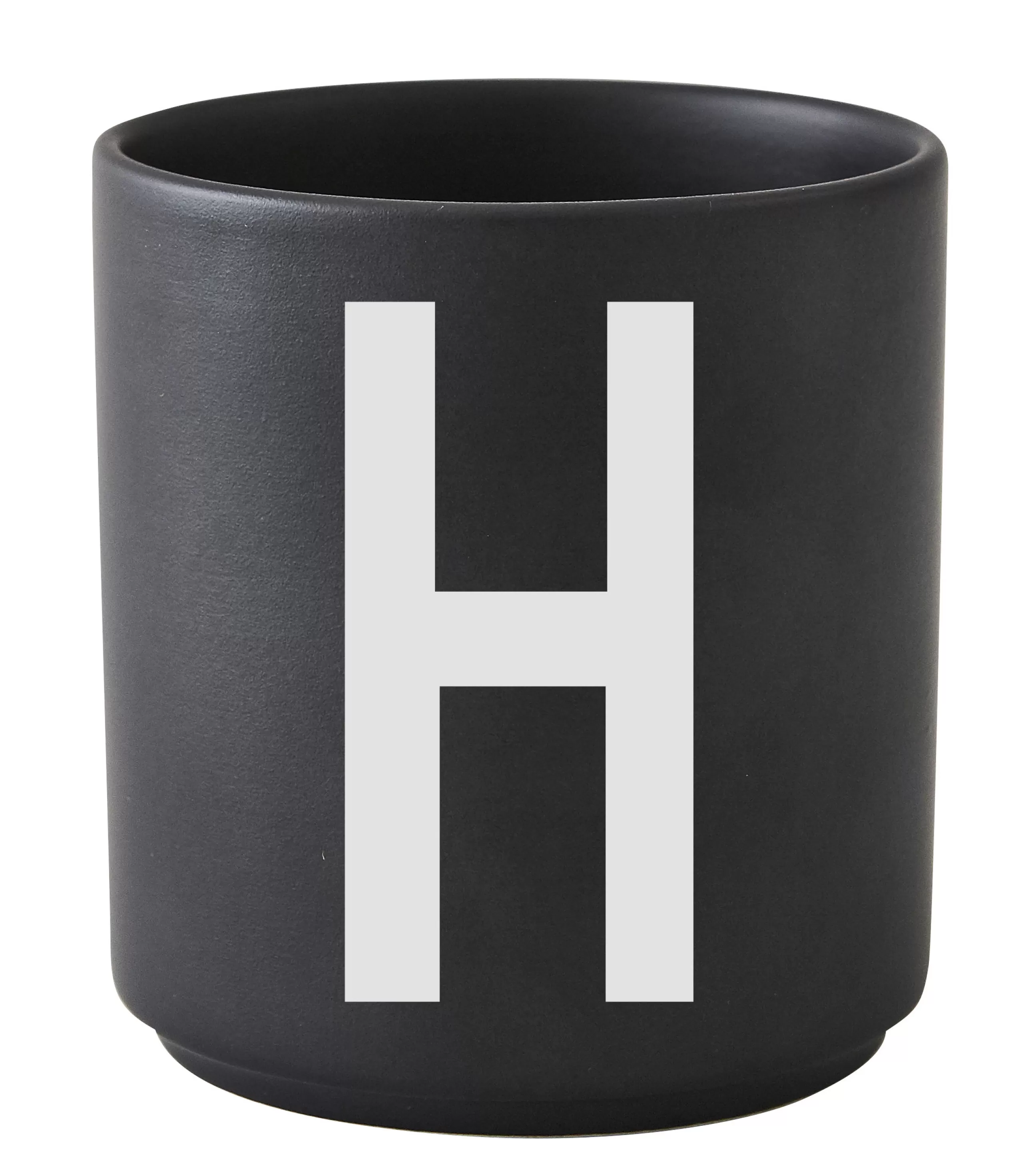 Tasses Et Mugs>Design Letters Mug A-Z Ceramique / Porcelaine - Lettre H - Noir