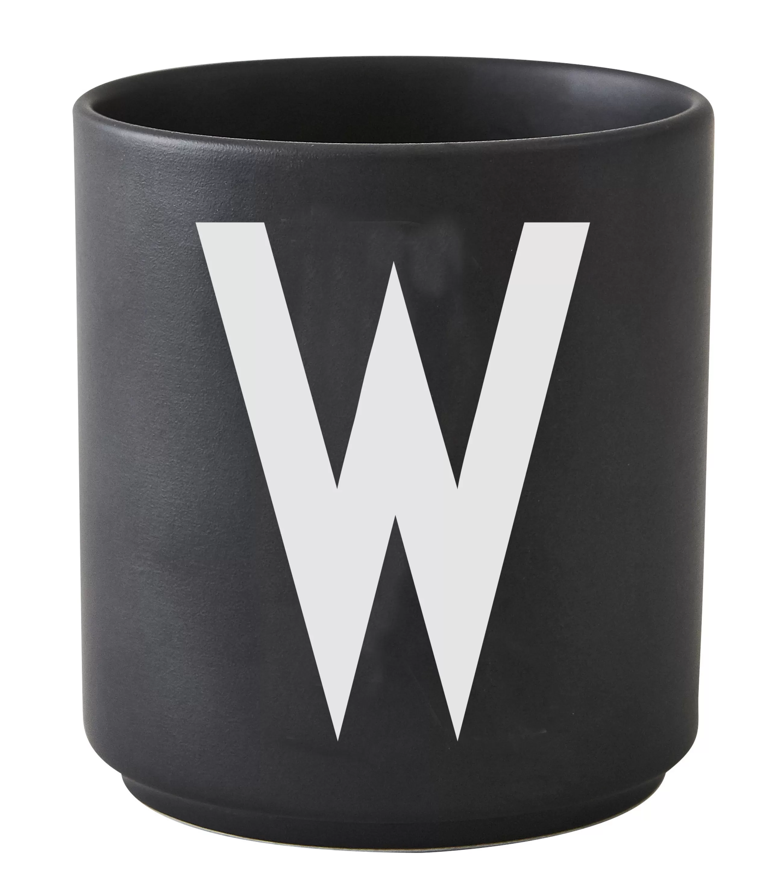 Tasses Et Mugs>Design Letters Mug A-Z Ceramique / Porcelaine - Lettre W - Noir