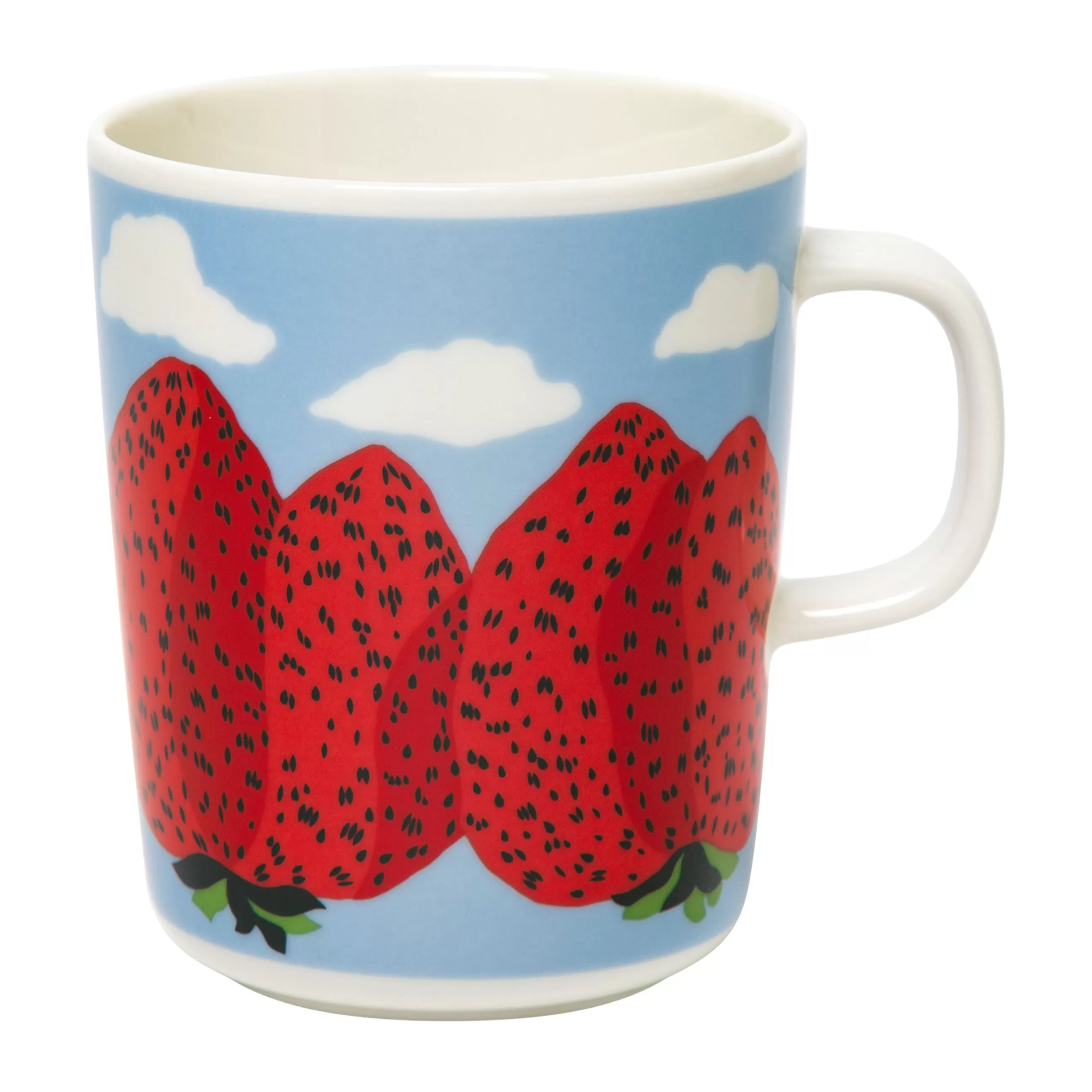 Tasses Et Mugs>Marimekko Mug Mansikkavuoret Ceramique Bleu Rouge / 25 Cl - Blanc - Bleu - Rouge