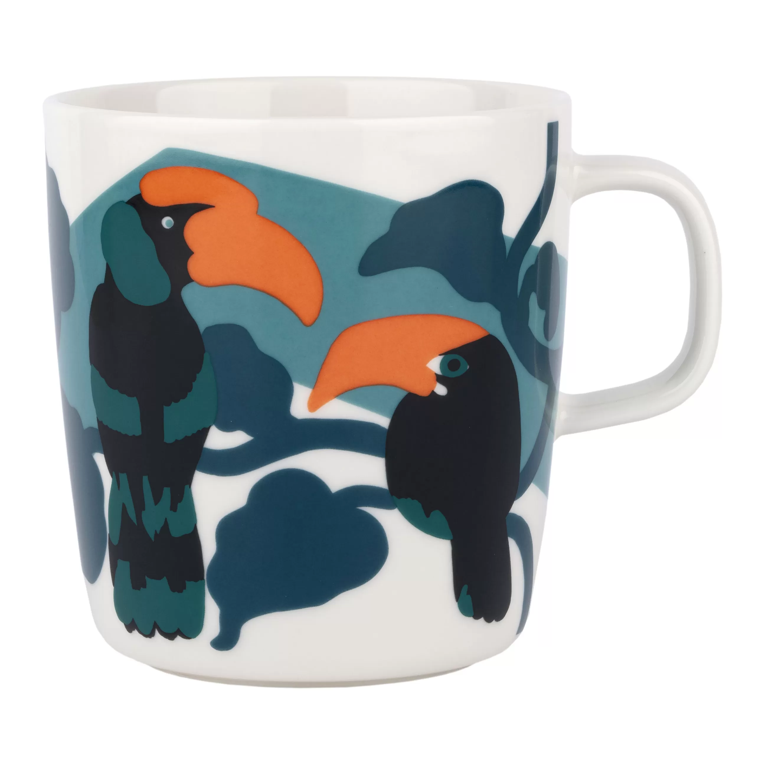 Tasses Et Mugs>Marimekko Mug Pepe Ceramique Bleu / 40 Cl - Blanc - Orange - Turquoise