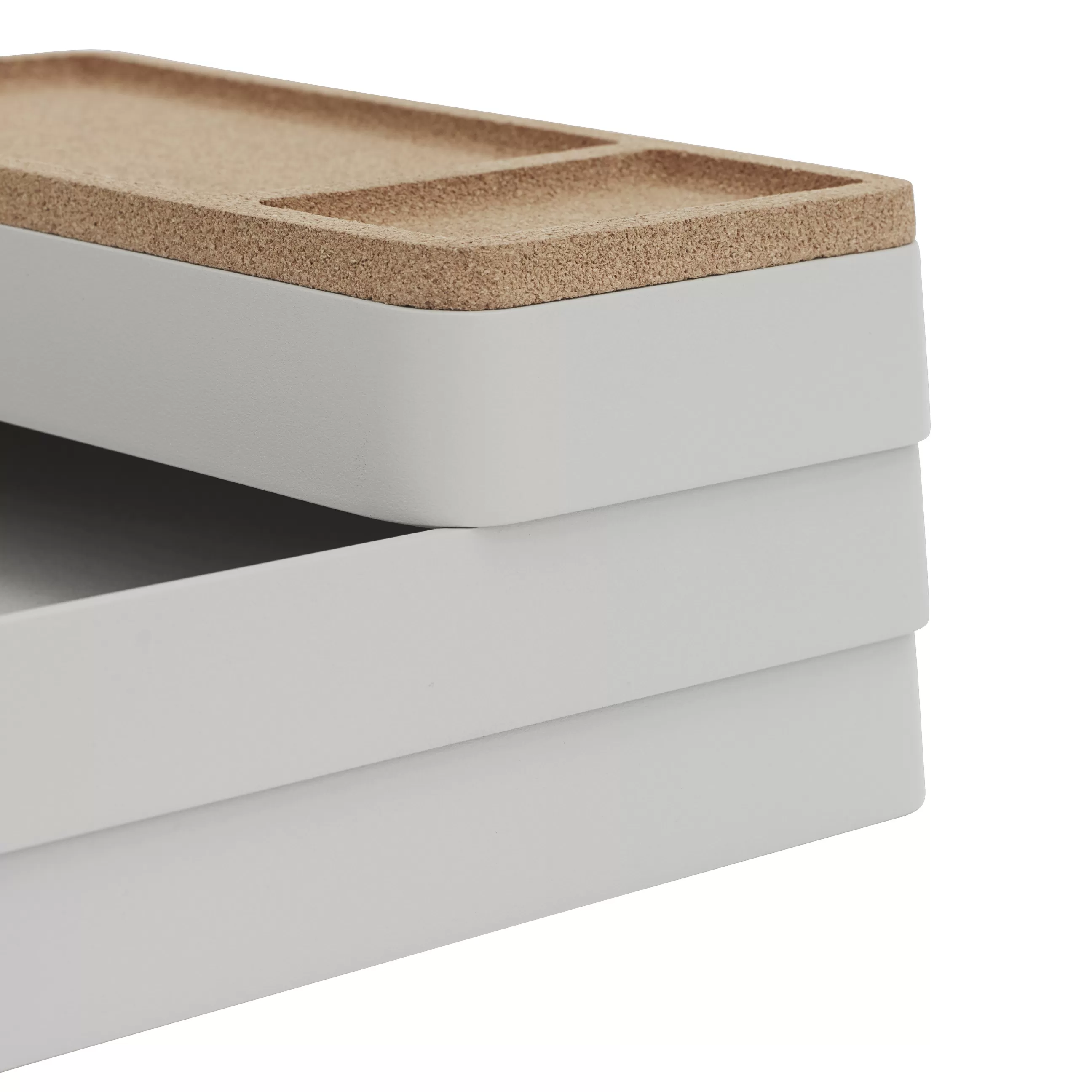 Accessoires Bureau>Muuto Organiseur De Bureau Arrange N°1 Plastique Gris / Set 3 Pieces Empilable - Gris Clair - Liege