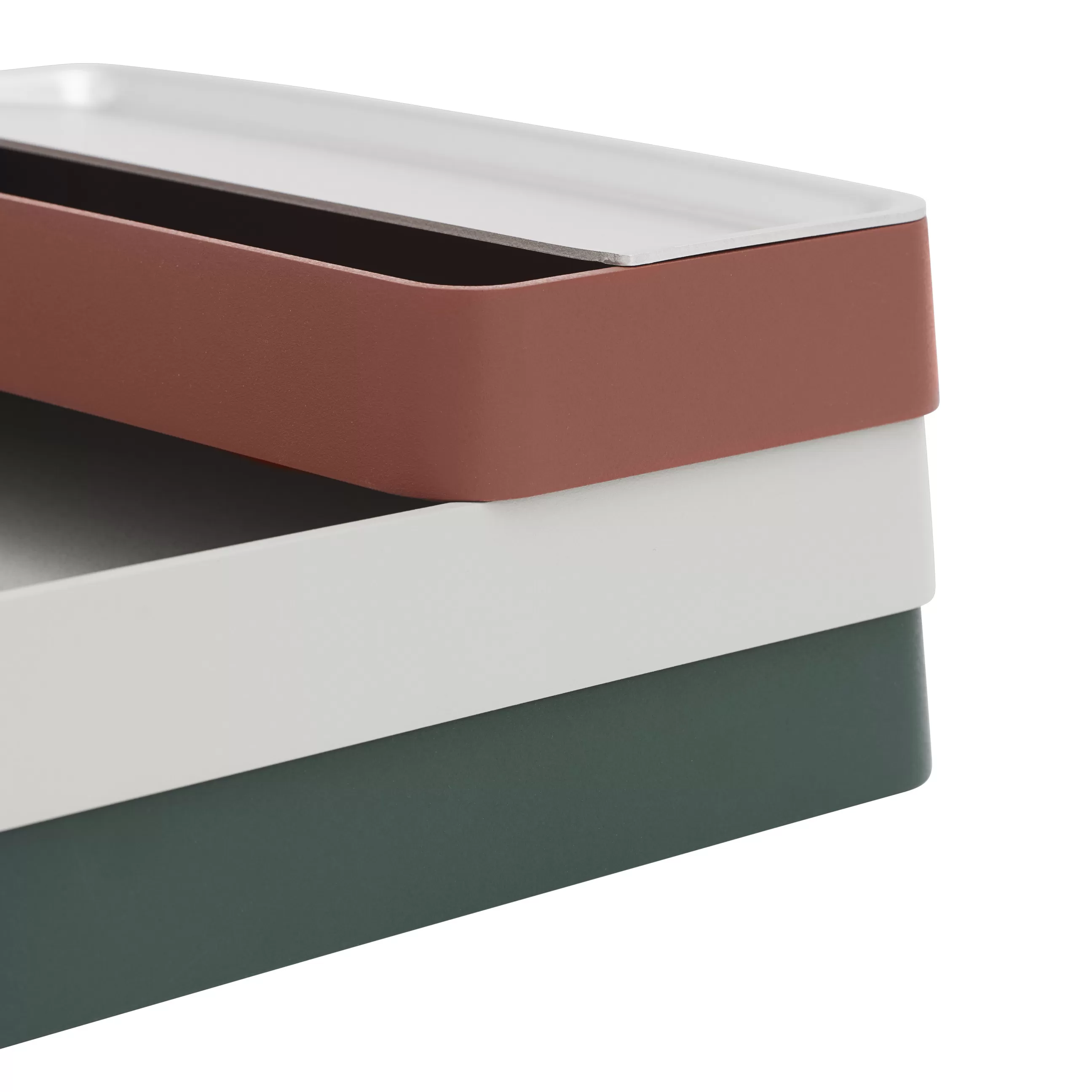 Accessoires Bureau>Muuto Organiseur De Bureau Arrange N°2 Plastique Multicolore / Set 3 Pieces Empilable - Antracite - Brique - Gris Clair