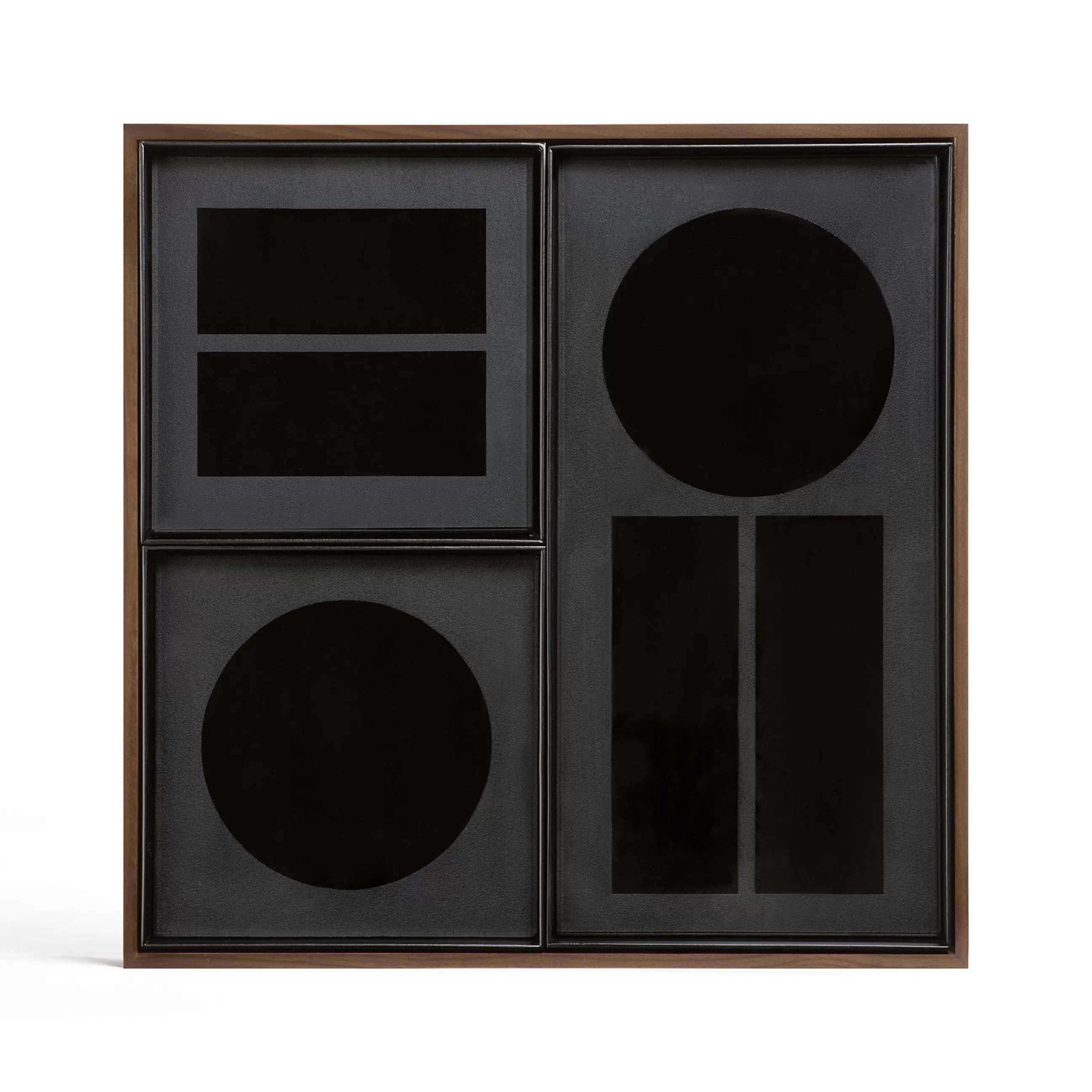 Accessoires Bureau>Ethnicraft Organiseur De Bureau Charcoal Verre Gris Bois Naturel / Set 4 Plateaux Noyer & Verre - Anthracite - Noir - Noyer