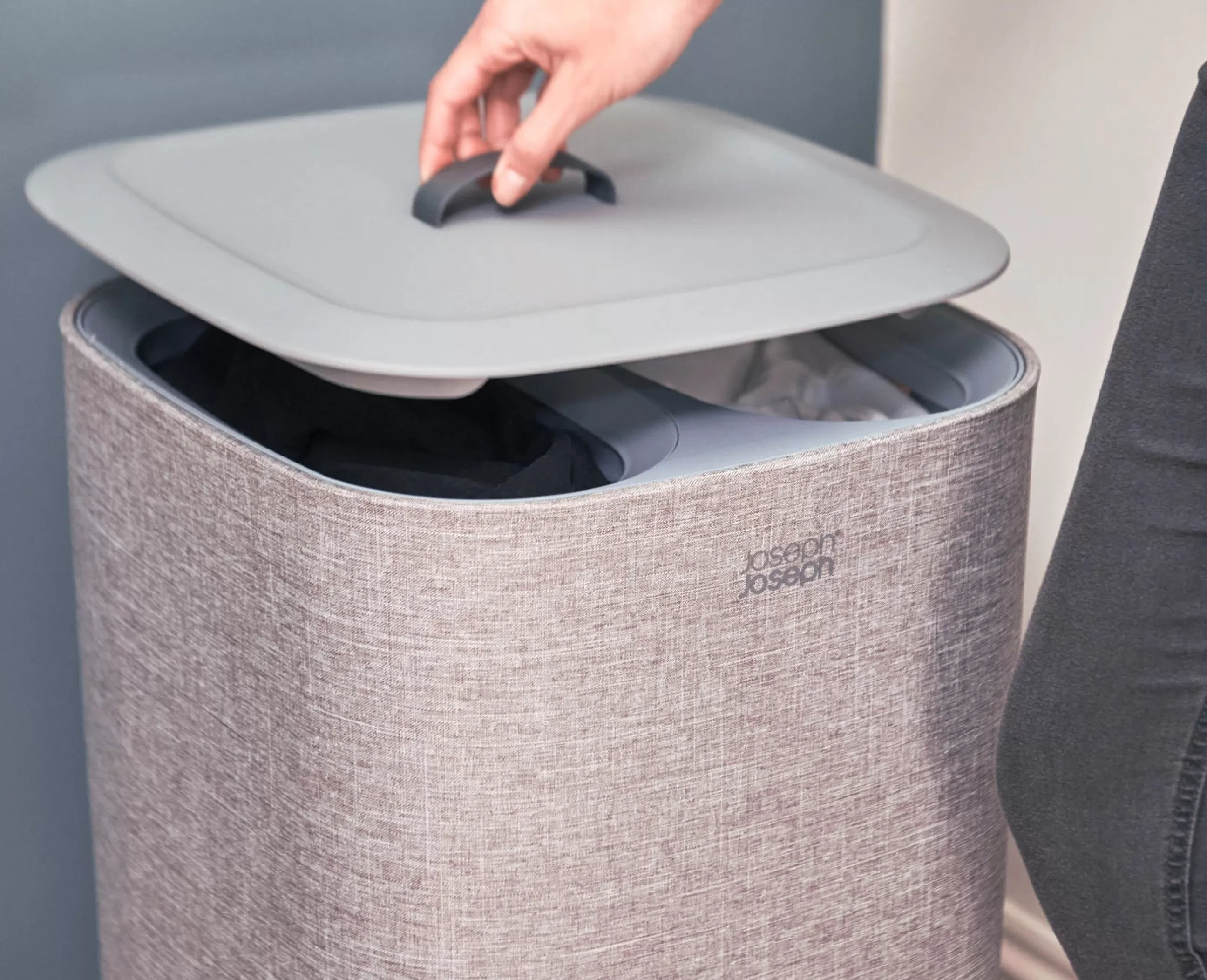 Accessoires Salle De Bains>Joseph Joseph Panier A Linge Tota Plastique/ 60 Litres - 2 Bacs Avec Sacs Transportables - Gris