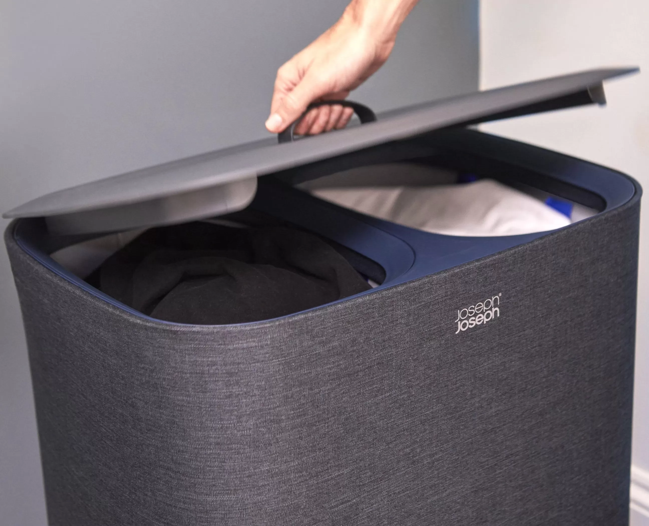 Accessoires Salle De Bains>Joseph Joseph Panier A Linge Tota Plastique/ 90 Litres - 2 Bacs Avec Sacs Transportables - Noir