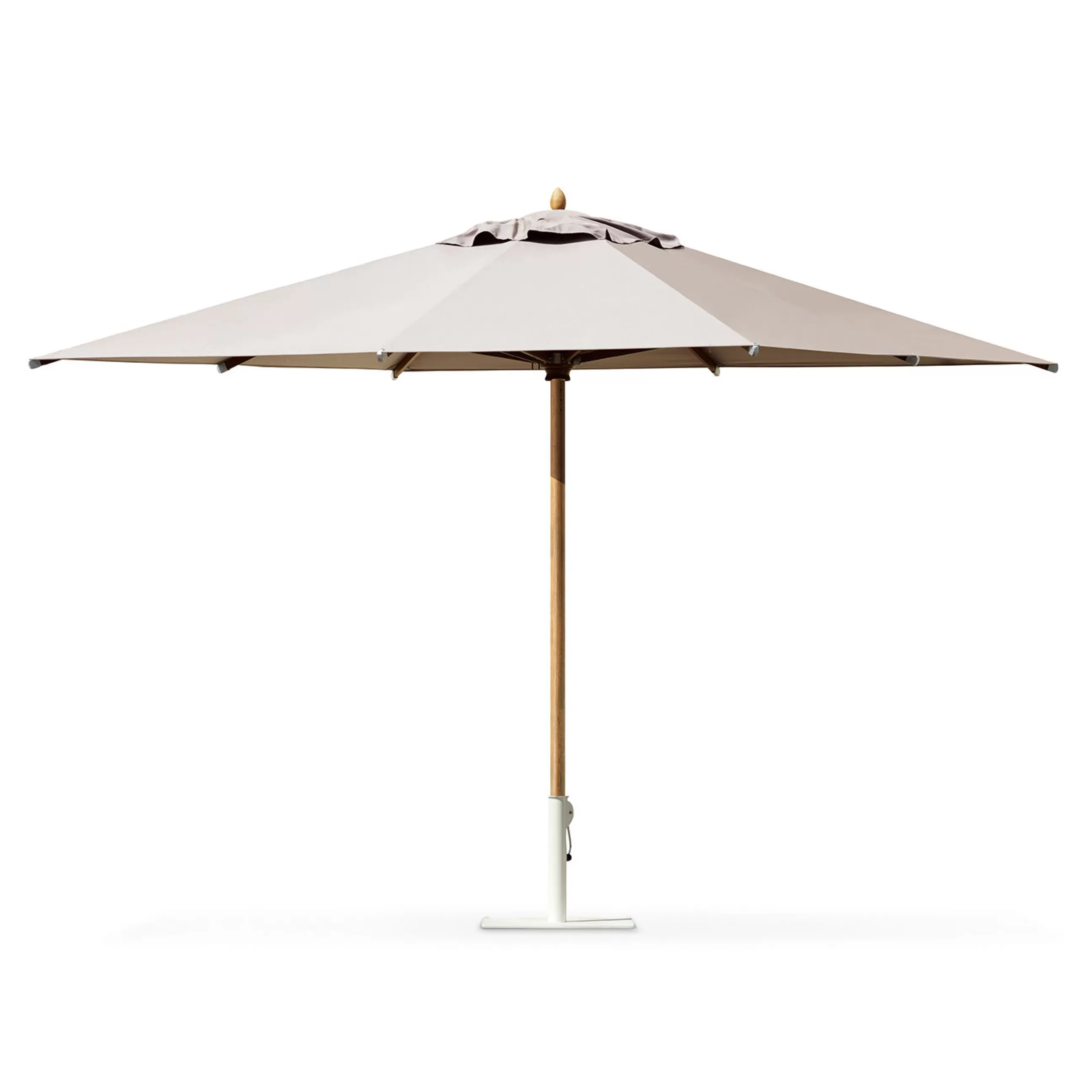 Parasols>Ethimo Parasol Classic Tissu Bois Blanc / 300 X 300 Cm - Bois - Bois Naturel - Ivoire