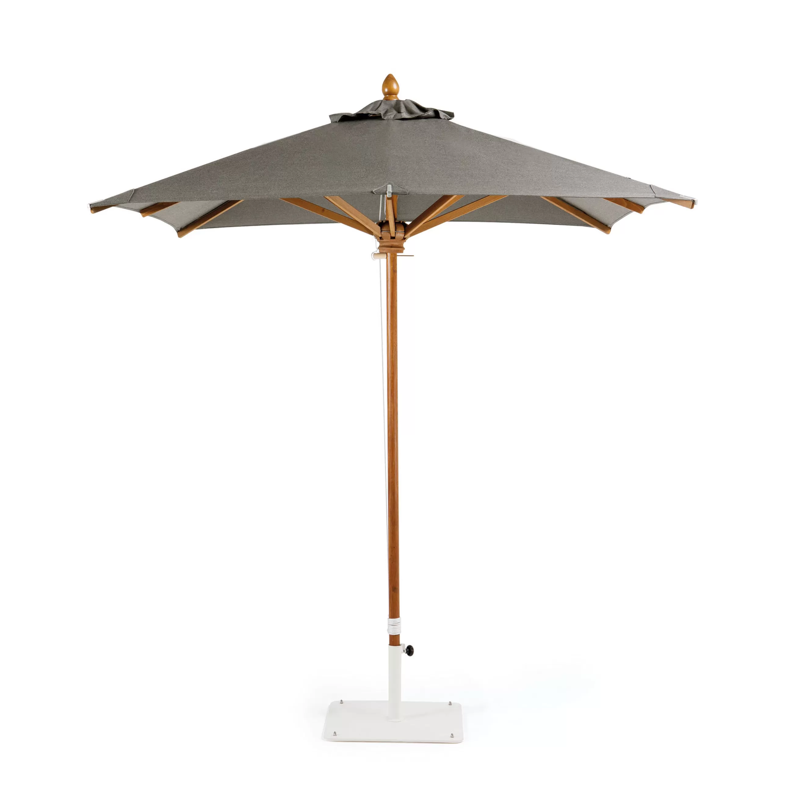 Parasols>Ethimo Parasol Classic Tissu Bois Gris / 220 X 220 Cm - Bois - Bois Naturel - Gris Tourterelle