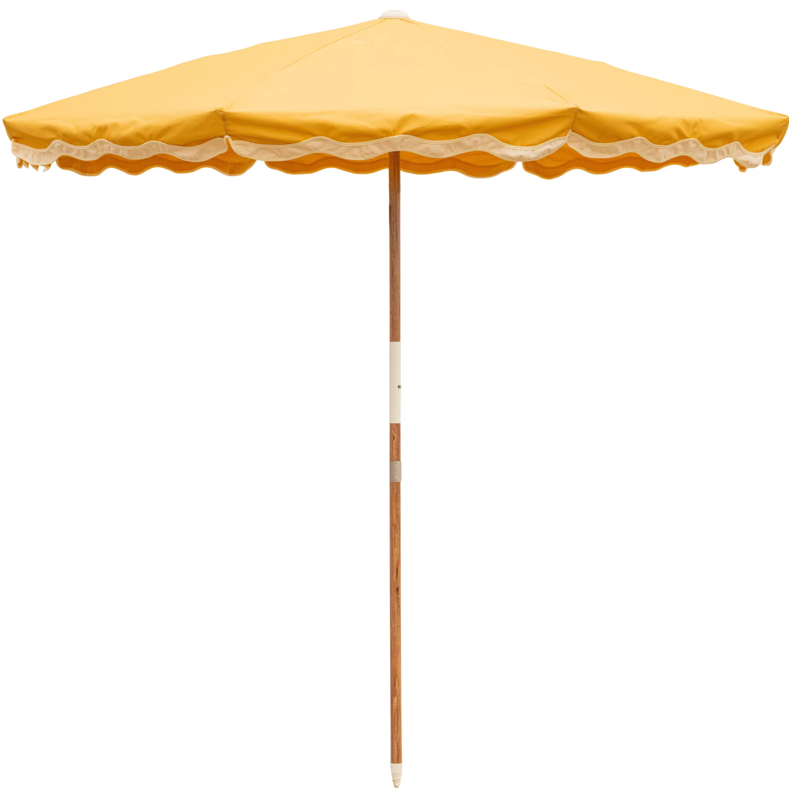 Parasols>BUSINESS & PLEASURE Parasol The Amalfi Tissu Bois Jaune / O 230 Cm - Blanc - Bois Naturel - Mimosa