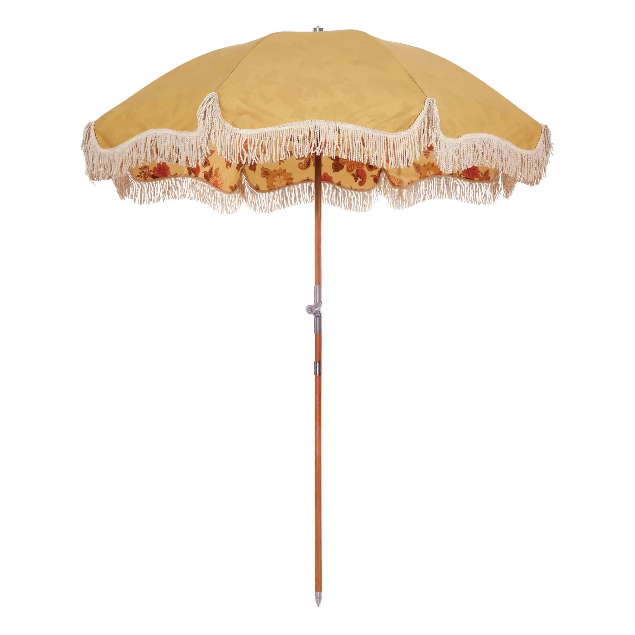 Parasols>BUSINESS & PLEASURE Parasol The Premium Beach Tissu Bois Jaune / O 180 Cm - Inclinable - Bois Naturel - Jaune
