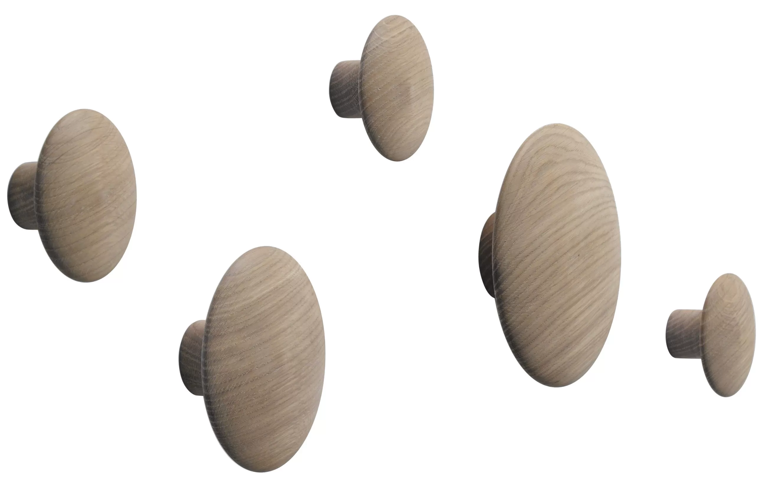 Portemanteaux Patères Portants>Muuto Patere The Dots Wood Bois Naturel / Set De 5 - Chene Naturel