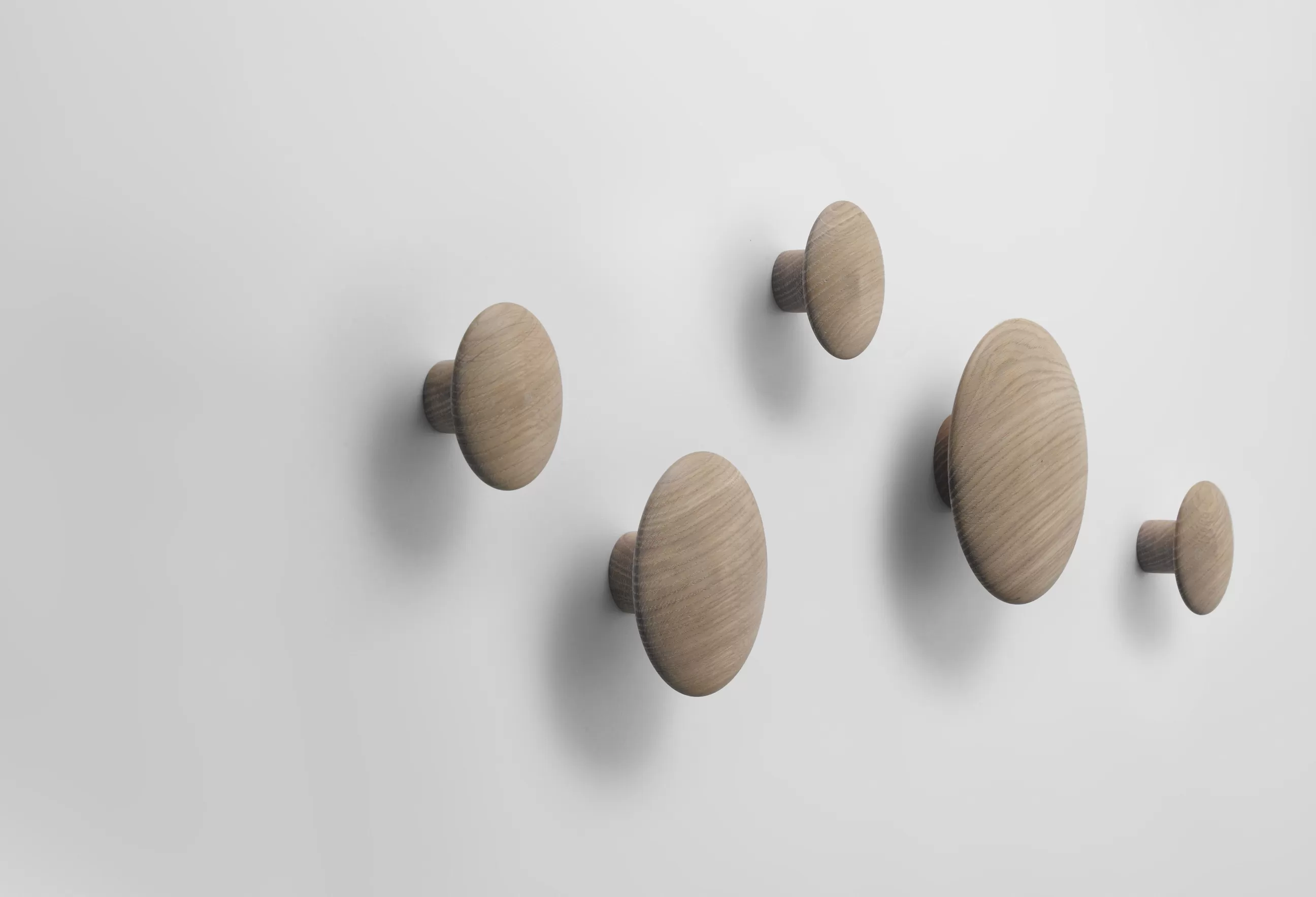 Portemanteaux Patères Portants>Muuto Patere The Dots Wood Bois Naturel / Set De 5 - Chene Naturel