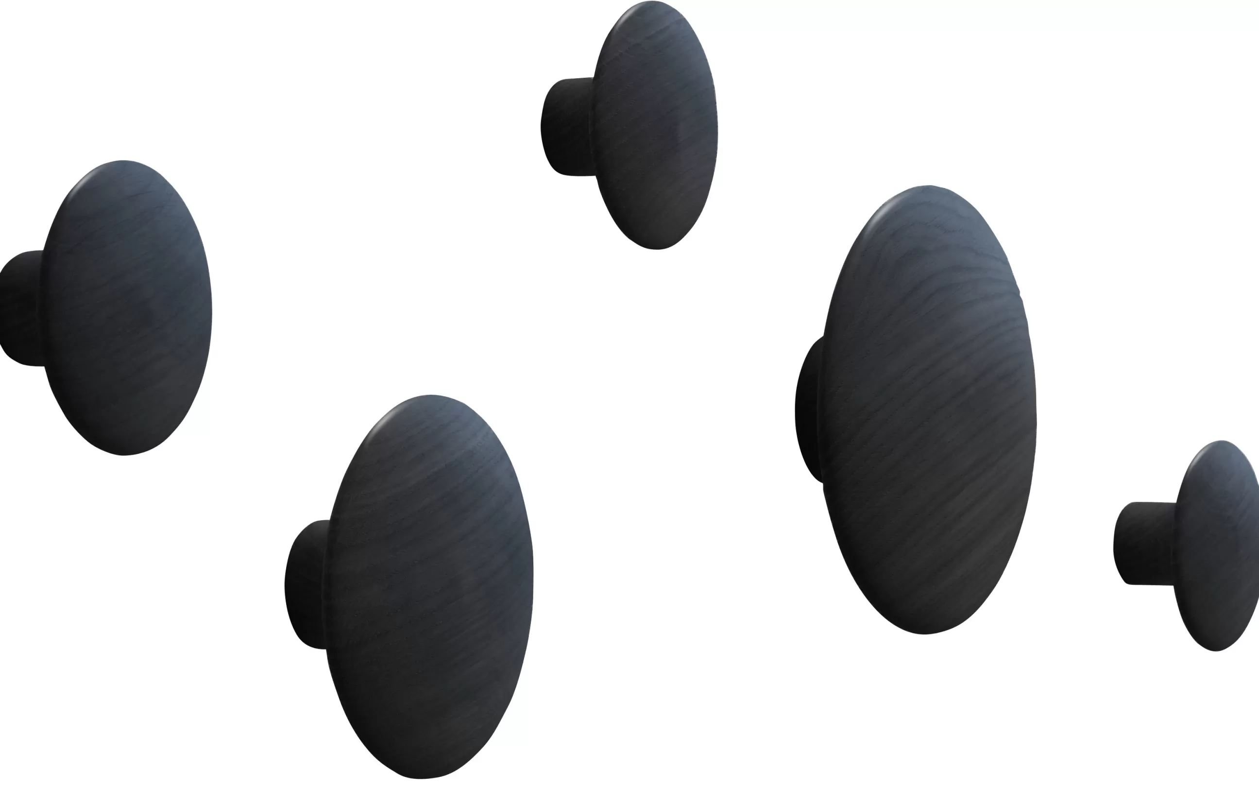 Portemanteaux Patères Portants>Muuto Patere The Dots Wood Bois/ Set De 5 - Noir