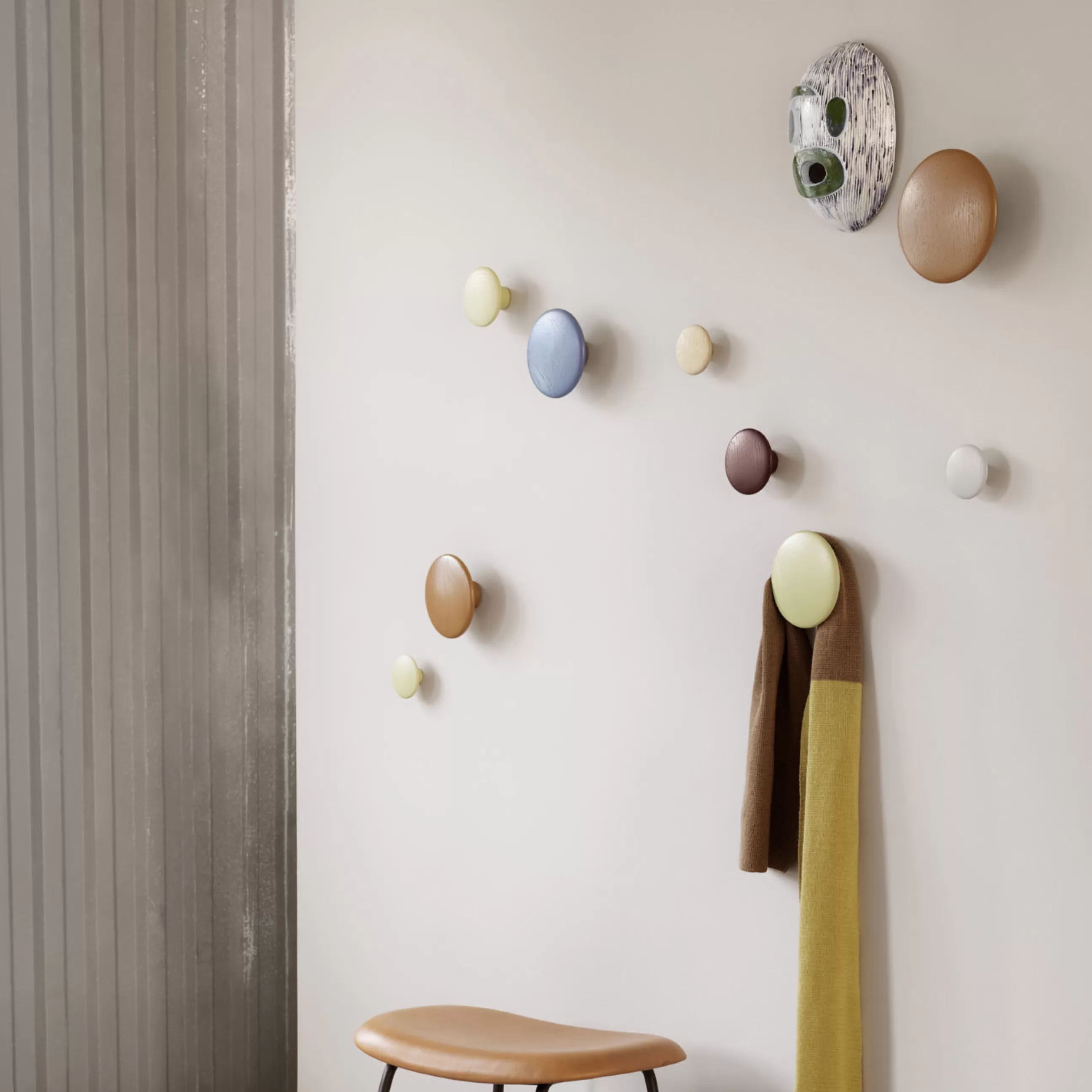Portemanteaux Patères Portants>Muuto Patere The Dots Wood Bois Vert / Medium - O 13 Cm - Vert Sauge