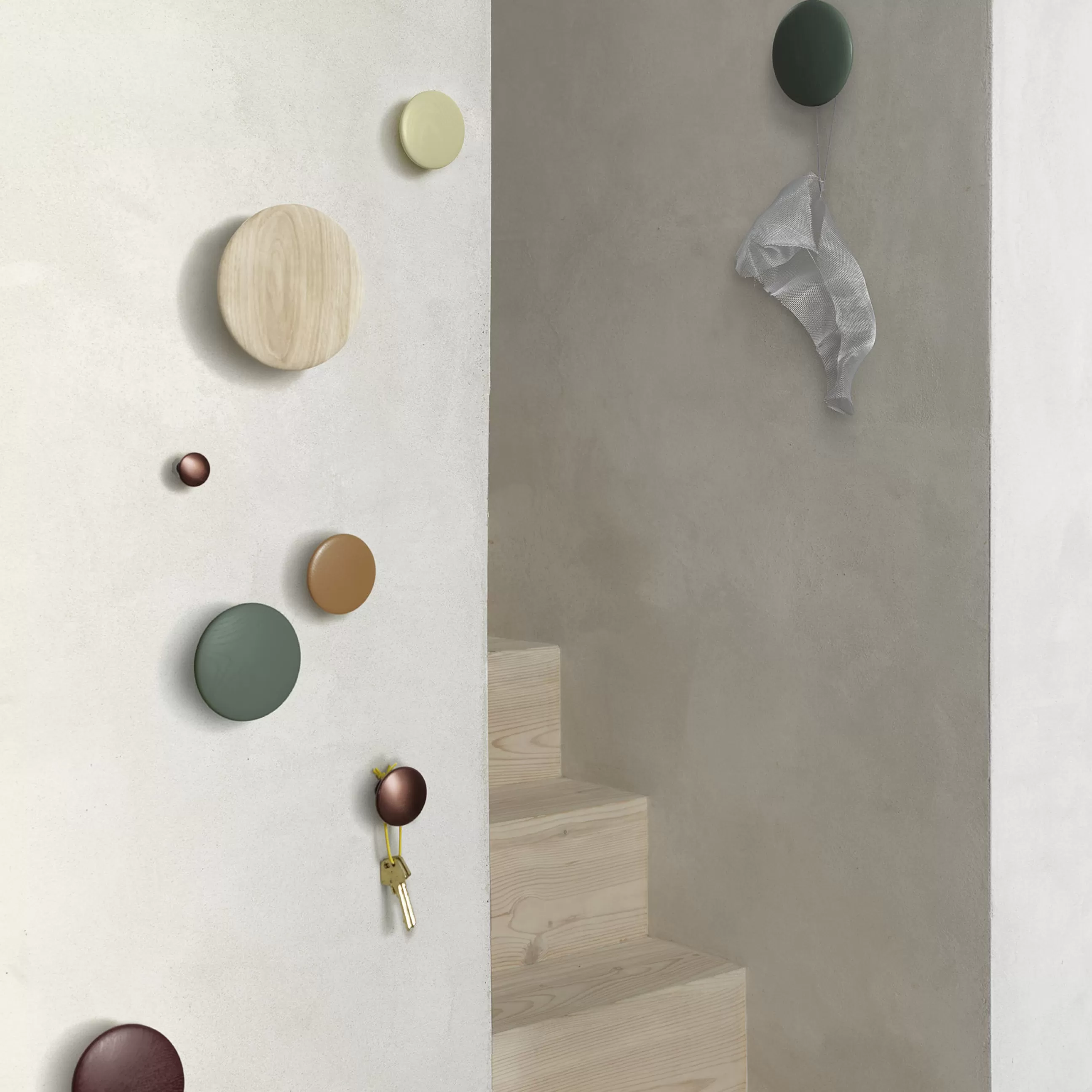 Portemanteaux Patères Portants>Muuto Patere The Dots Wood Bois Vert / Small - O 9 Cm - Vert Sauge