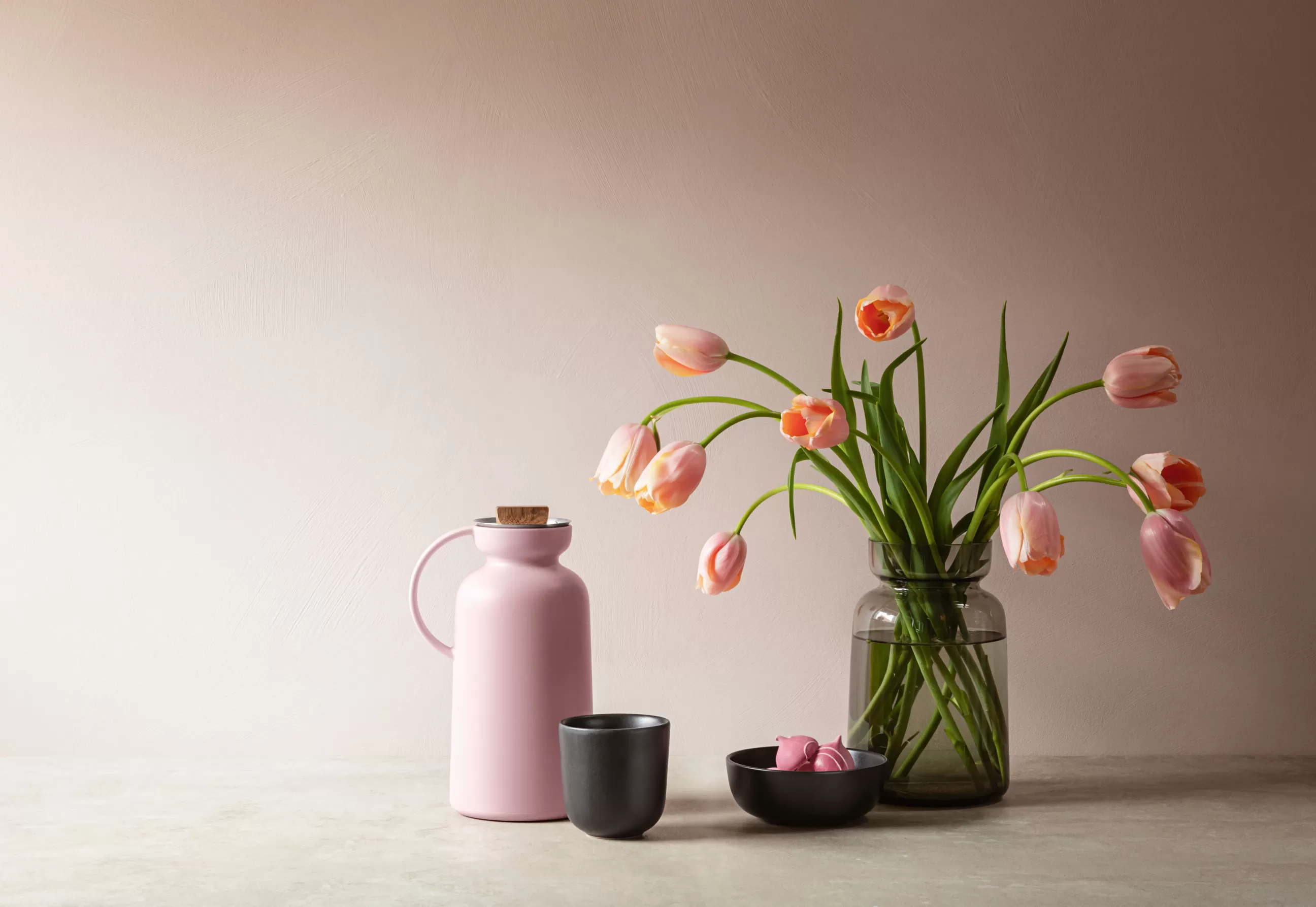 Carafes Et Décanteurs>Eva Solo Pichet Isotherme Silhouette Plastique Rose / 1 L - Bouchon Chene - Rose Quartz