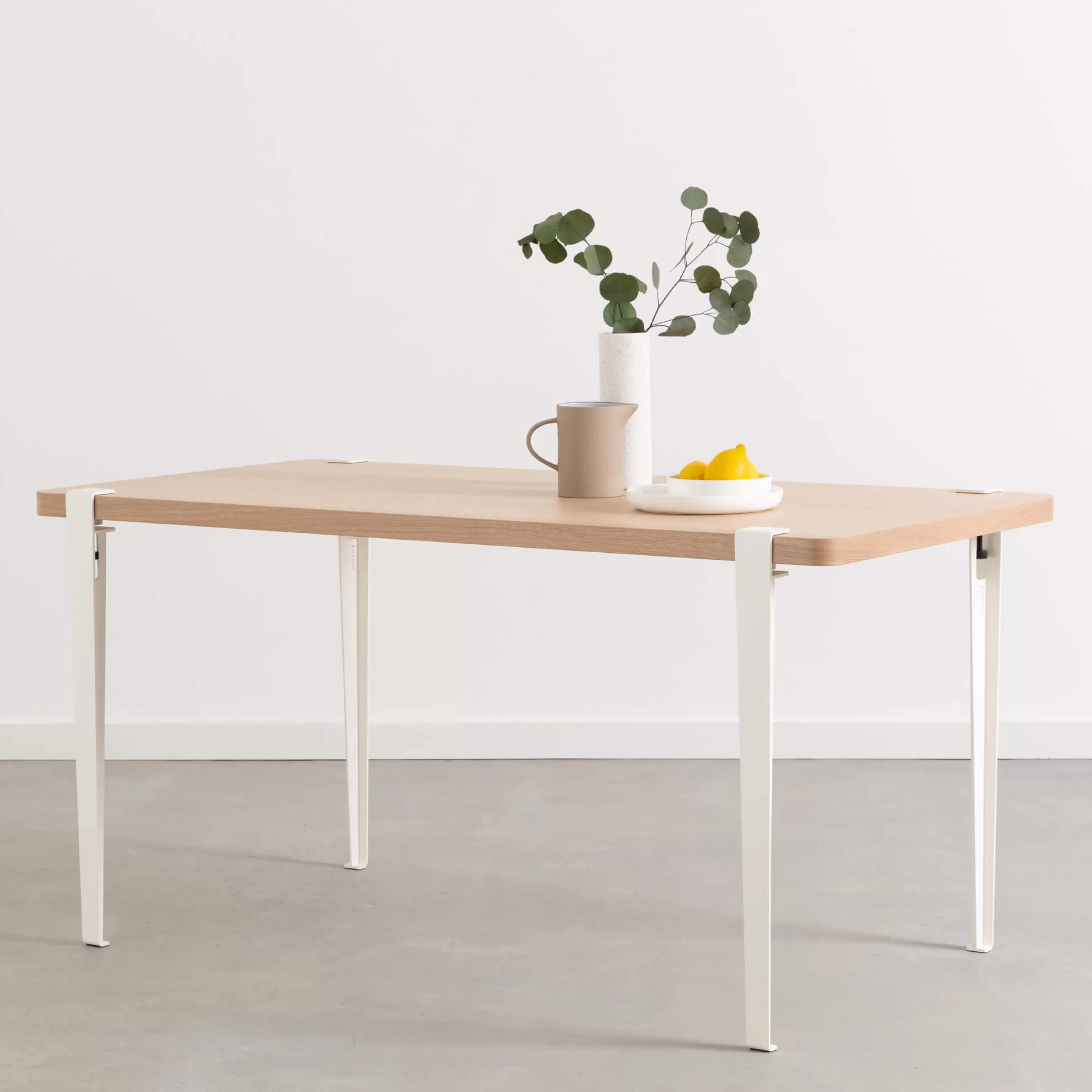 Tables>TIPTOE Pied Avec Fixation Etau Metal Blanc / H 75 Cm - Pour Creer Table & Bureau - Blanc Nuage